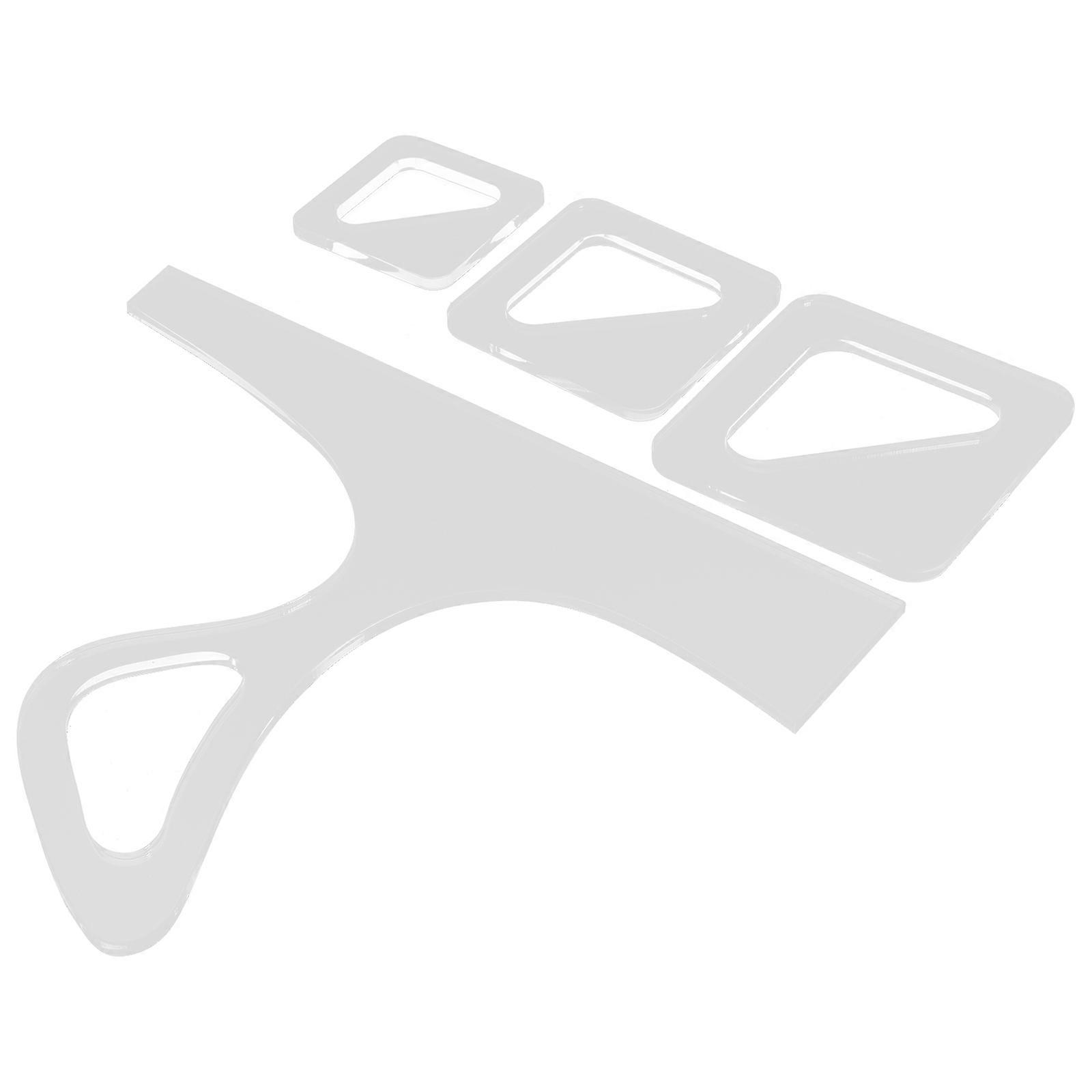 Acrylic Cutting Board Handle Template Tool for Precise Cutouts and Easy Daily Use White 4Pcs
