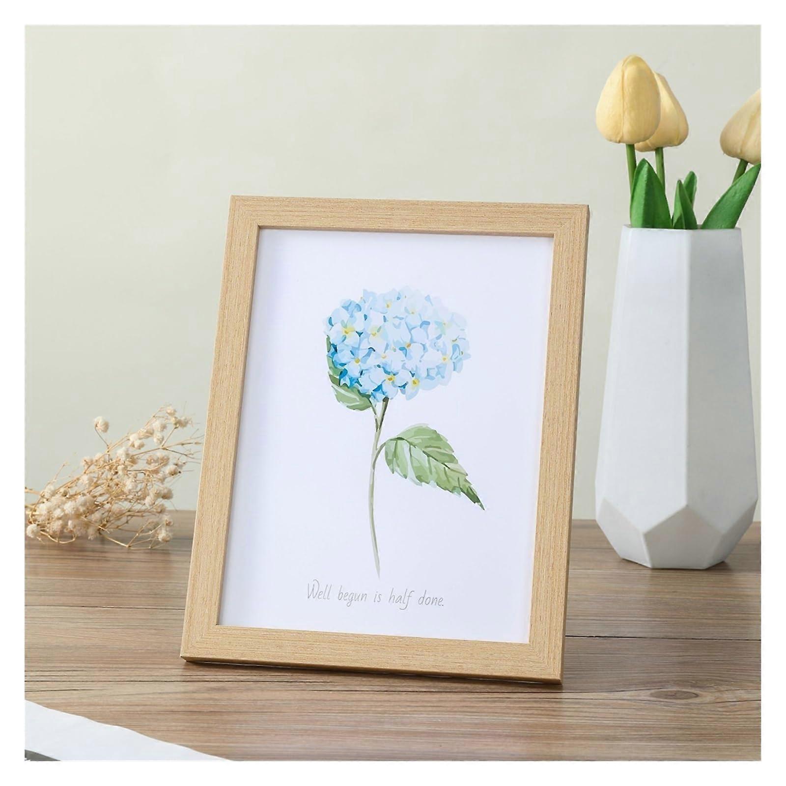 Small Wooden Photo Frame for Wall Hanging with Plexiglass (Color: Wood, Size: 9x13 cm)