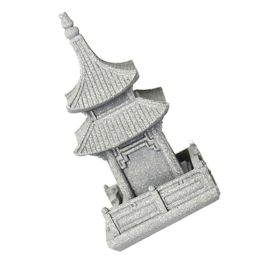 Compact Sandstone Pavilion Ornament for Garden, Bonsai and Landscape Decoration Simulation Tabletop Statue