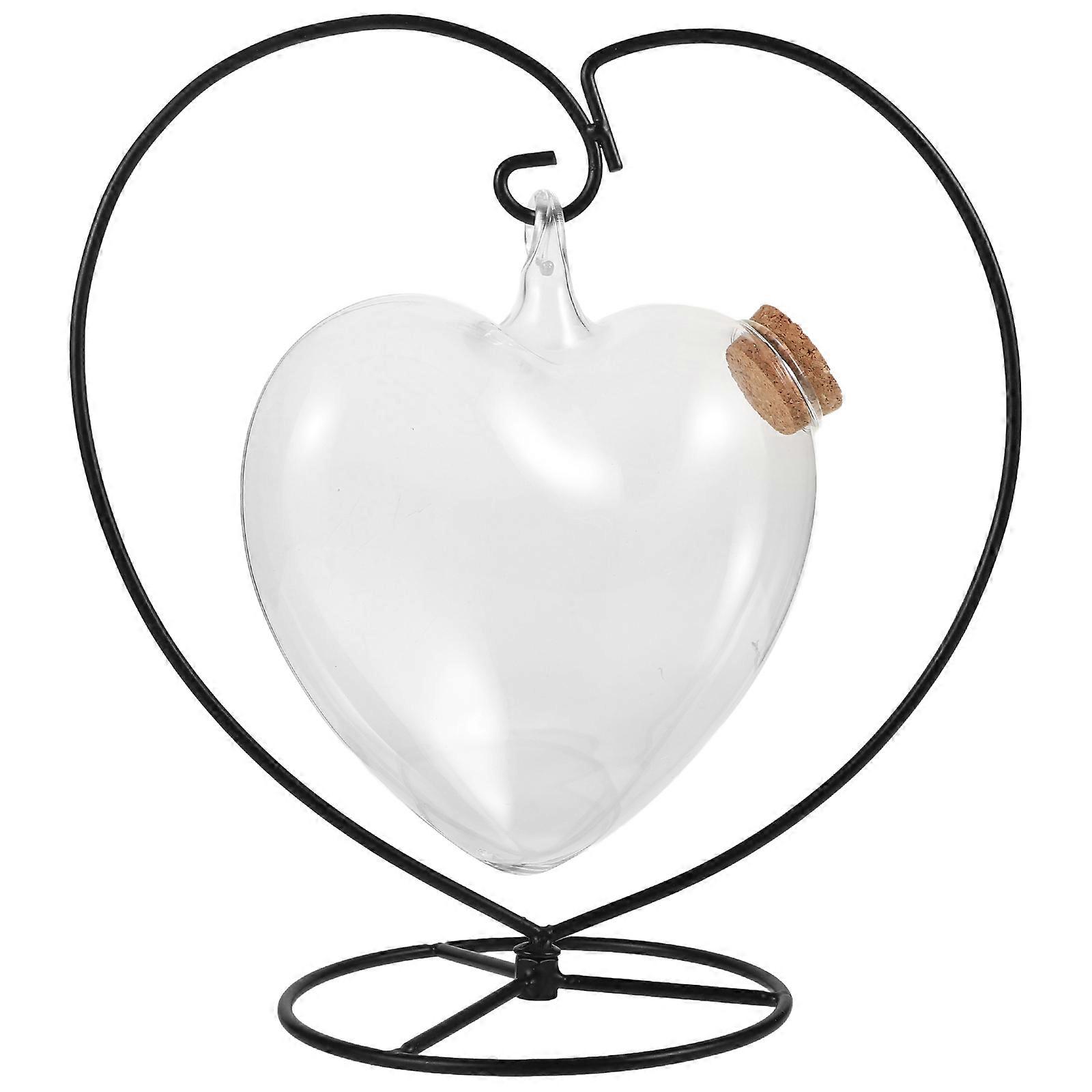 Iron Frame Glass Jar with Transparent Wish Bottle for Home Decor and DIY Projects 1 Set