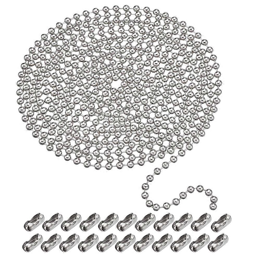Stainless Steel Beaded Chain Necklace Set with Connectors and Clasps for DIY Jewelry Making – Durable, Elegant, Versatile Craft Supply for Keychains