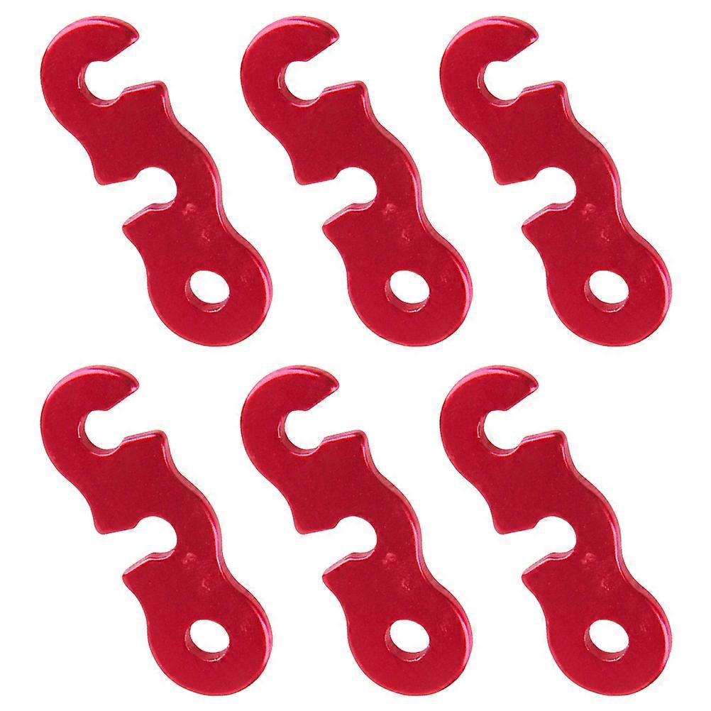 Durable Aluminum Alloy Cord Buckles for Camping with AntiRust Red Color 3 Holes Antislip Adjusters