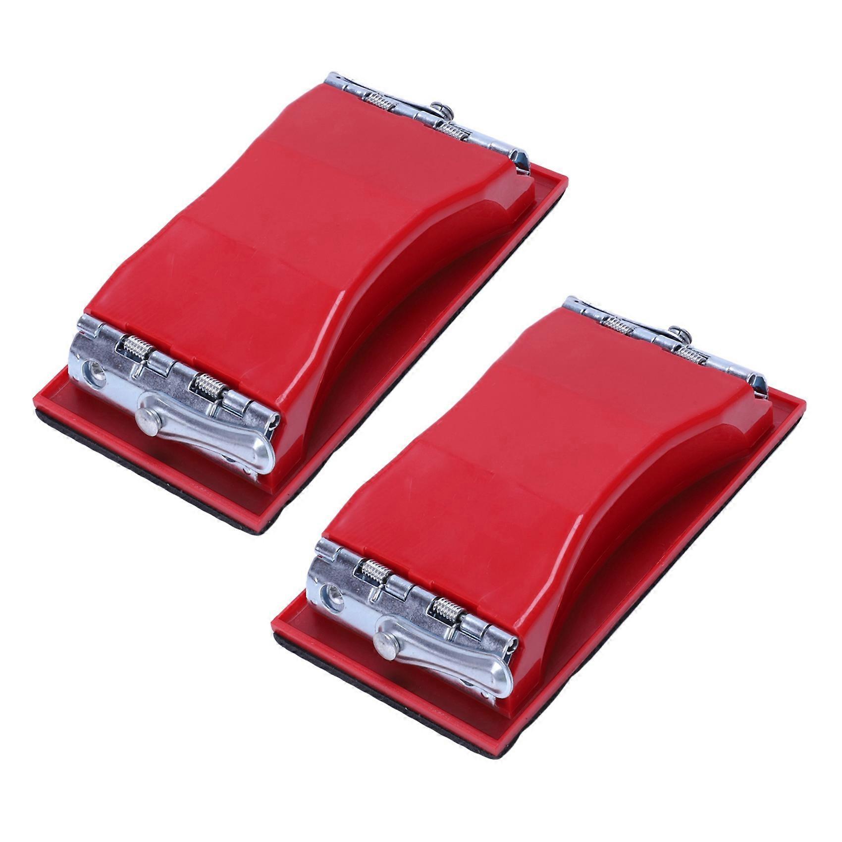 2X Rectangle Paper Grit Sandpaper Holder Hand Sander Red Black