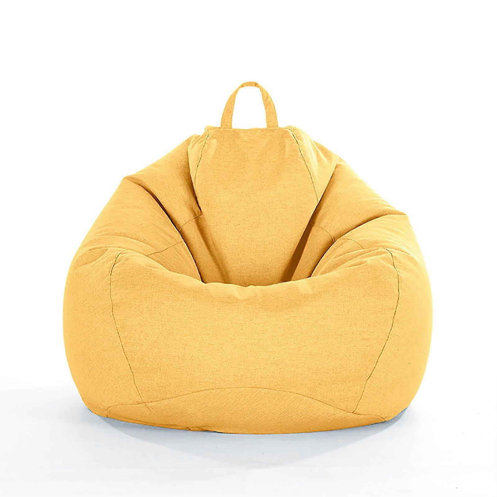 Bean Bag Sofa Cover Large Yellow Without Filling Creative Design For Plush Toys Of All Ages