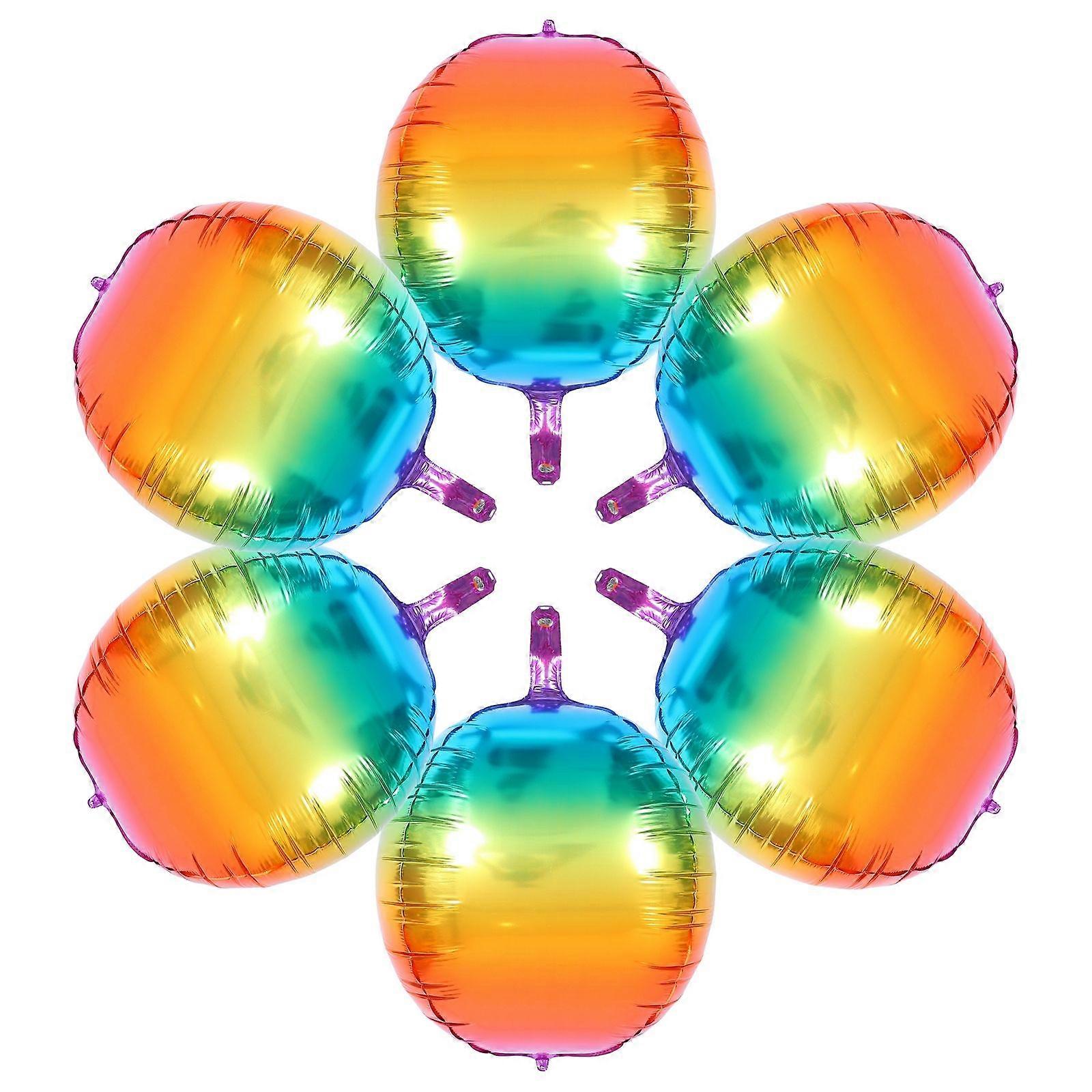 6Pcs Gradient Decorative Aluminum Round Balloons for Parties
