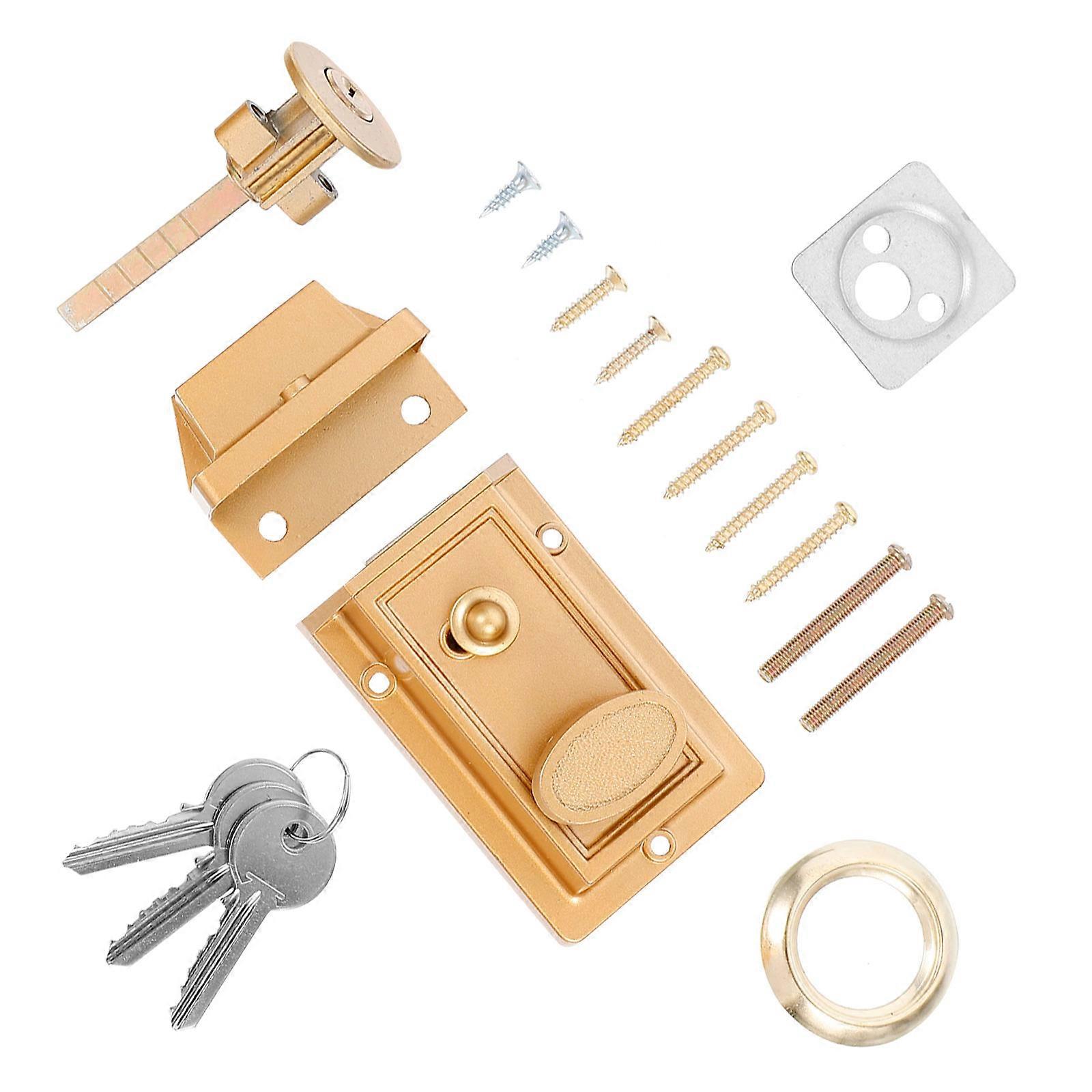 Rectangular Outer Door Lock With Anti-Corrosion Surface Designed For Wooden And Metal Doors 1 Set