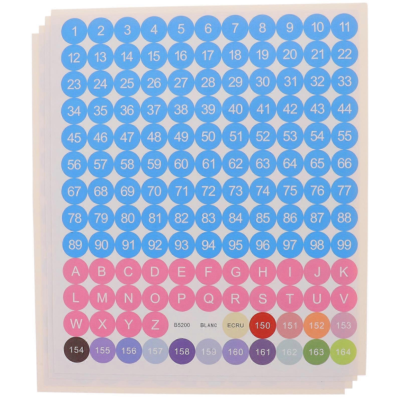 2 Sets Colorful Number Stickers for Art Painting Decals Cross Stitch Labels with Diamonds and Letter Stickers