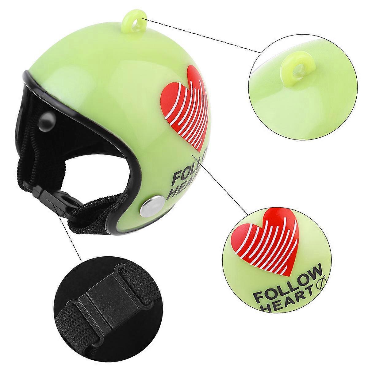 Chicken Small Pet Hard Hat for Protection 1Pcs Green Adjustable Headgear