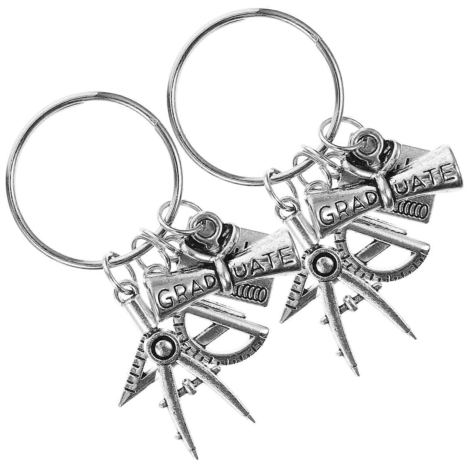Graduation Key Chains 2Pcs Bag Accessory Graduates Decoration For Daily Use 5.5X2Cm Practical And Stylish