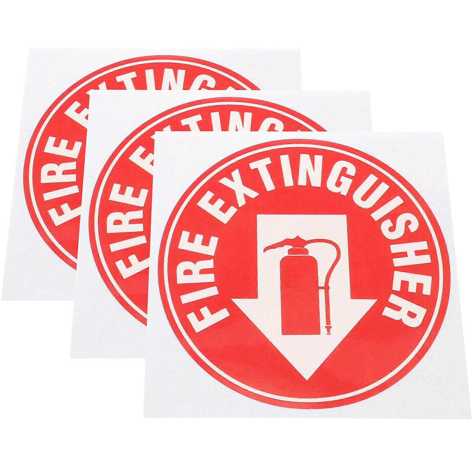 Fire Extinguisher Stickers for DIY Use Self Adhesive Durable Round PET pcs