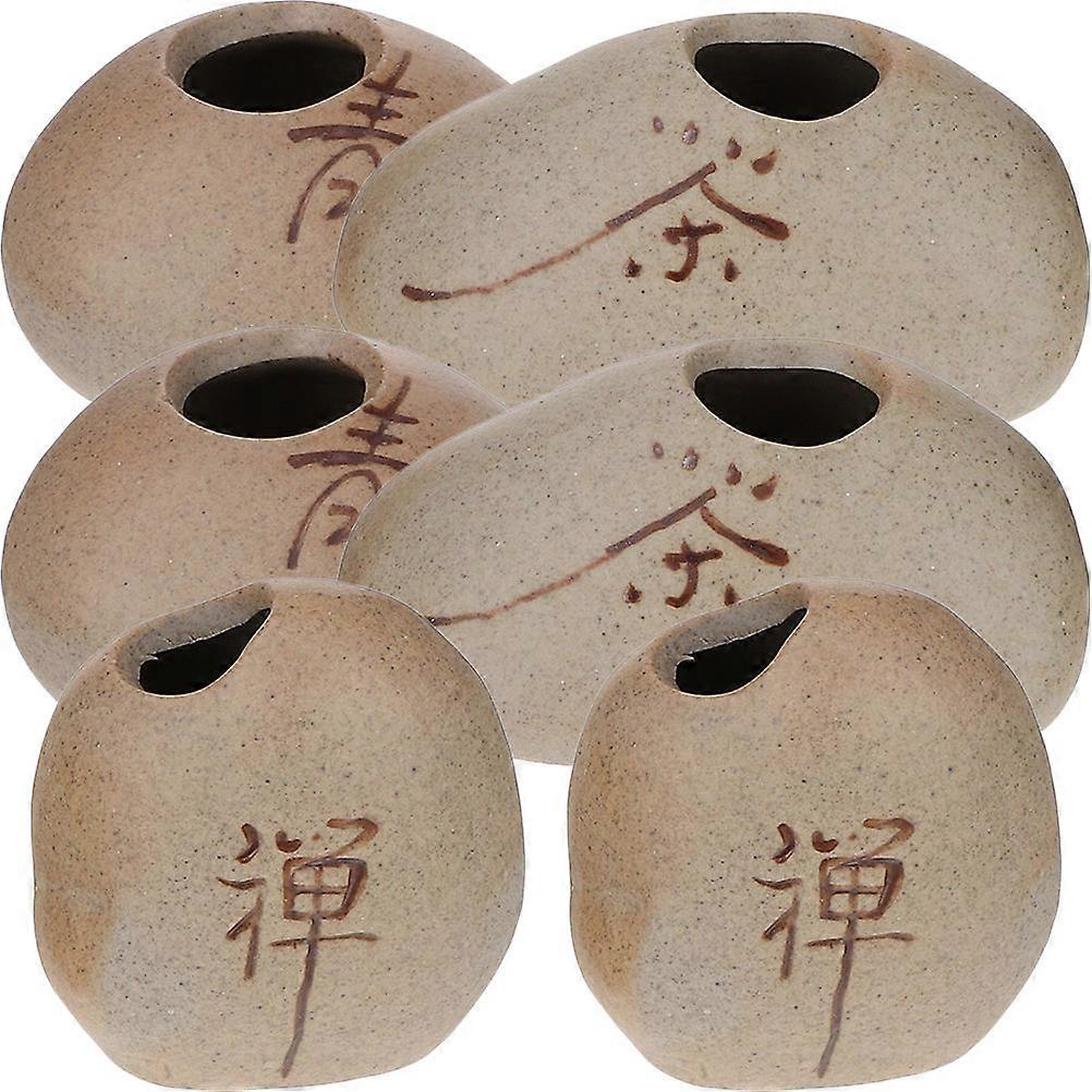 Vase Set 6Pcs Multi Color Cute Mini Ceramic Vases for Flowers with Stable Flat Bottom for Home Decor