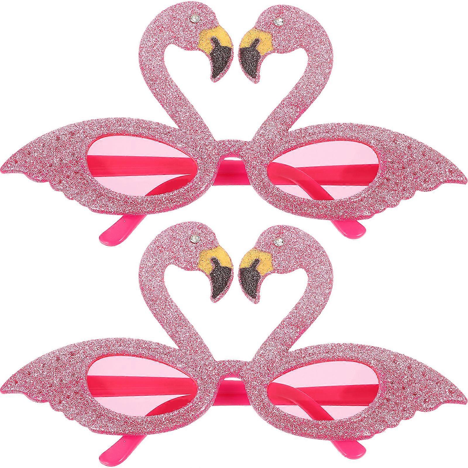 Cosplay Accessory Flamingo Shape Eyeglasses 2Pcs Photo Props For Partygoers Ideal For Fun Celebrations