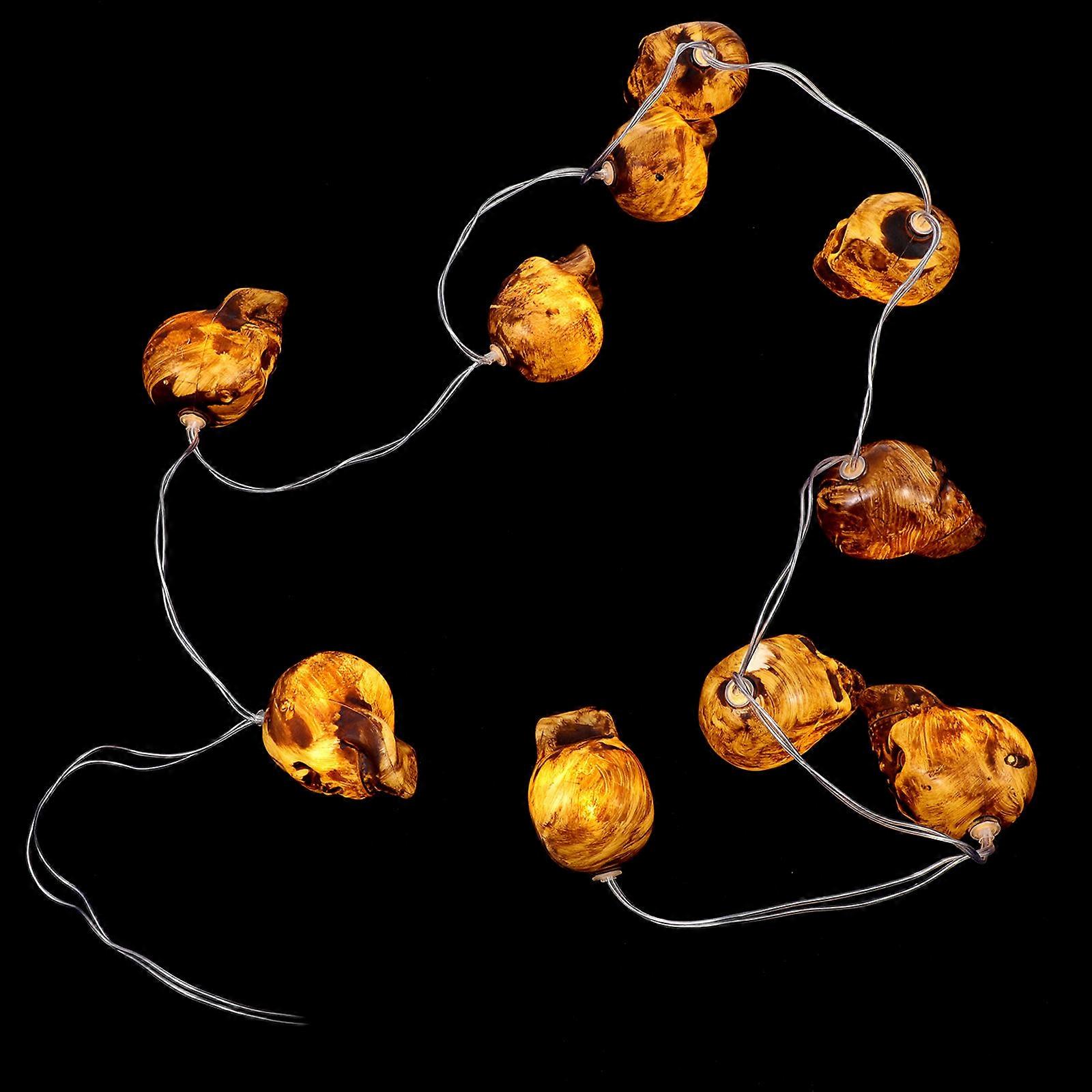 Skull Shaped String Lights Assorted Color Perfect For Halloween Party 1Set