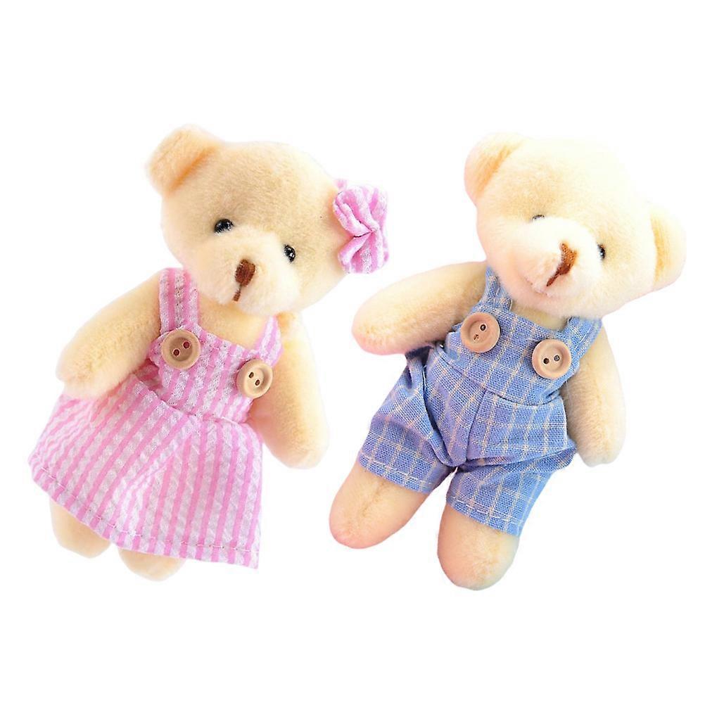 Cartoon Key Chain Pendants Plush Toys For Gifting Occasions Assorted Color 2Pcs