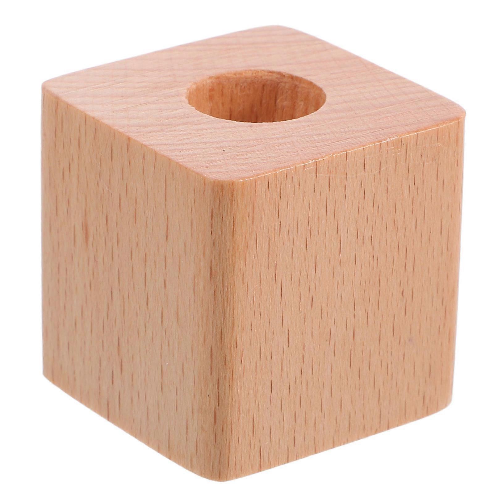 Wooden Pen Holder for Desk Aesthetic Single Pen Holder Office Desk Organizer Minimalist Decor Square Base Pen Stand