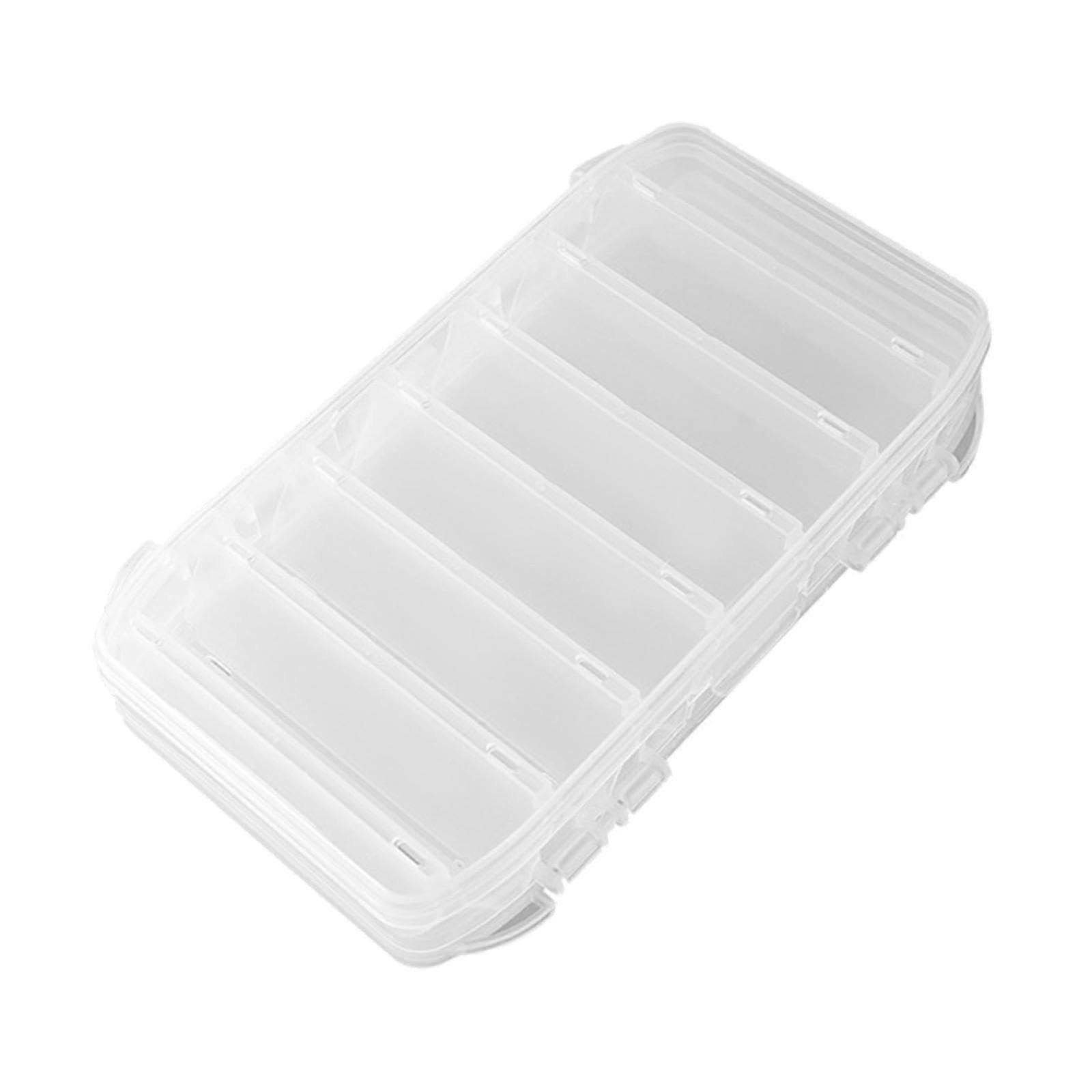 Double Sided Bait Box Fishing Box Tackle Box Visible Multiple Function with Separator Clear Container Storage Case 19.5x11.5x3.5cm