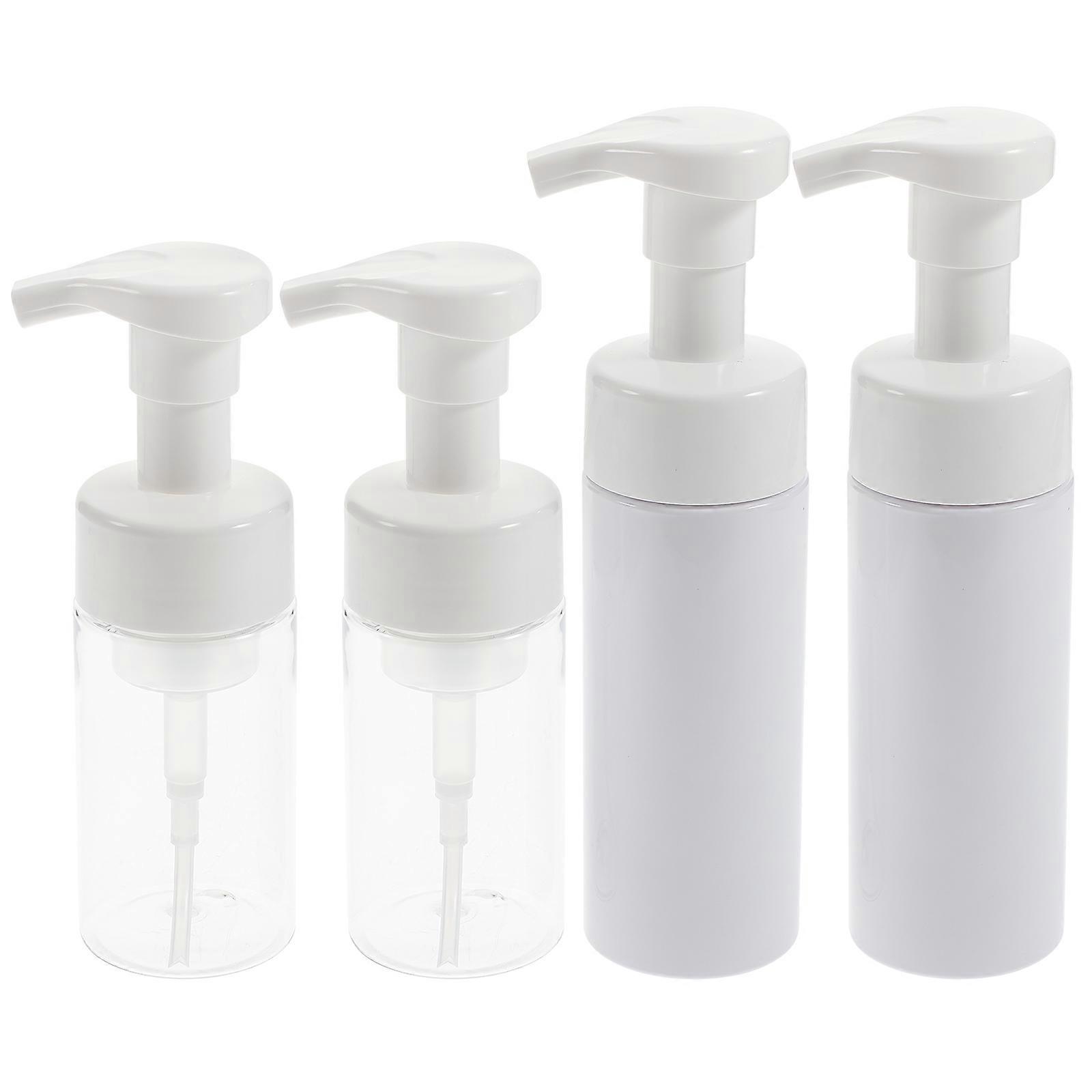 Empty Foaming Pump Bottles 4Pcs Bubble Bottles Outdoor Use Lotion Storage 100Ml Round Durable Plastic