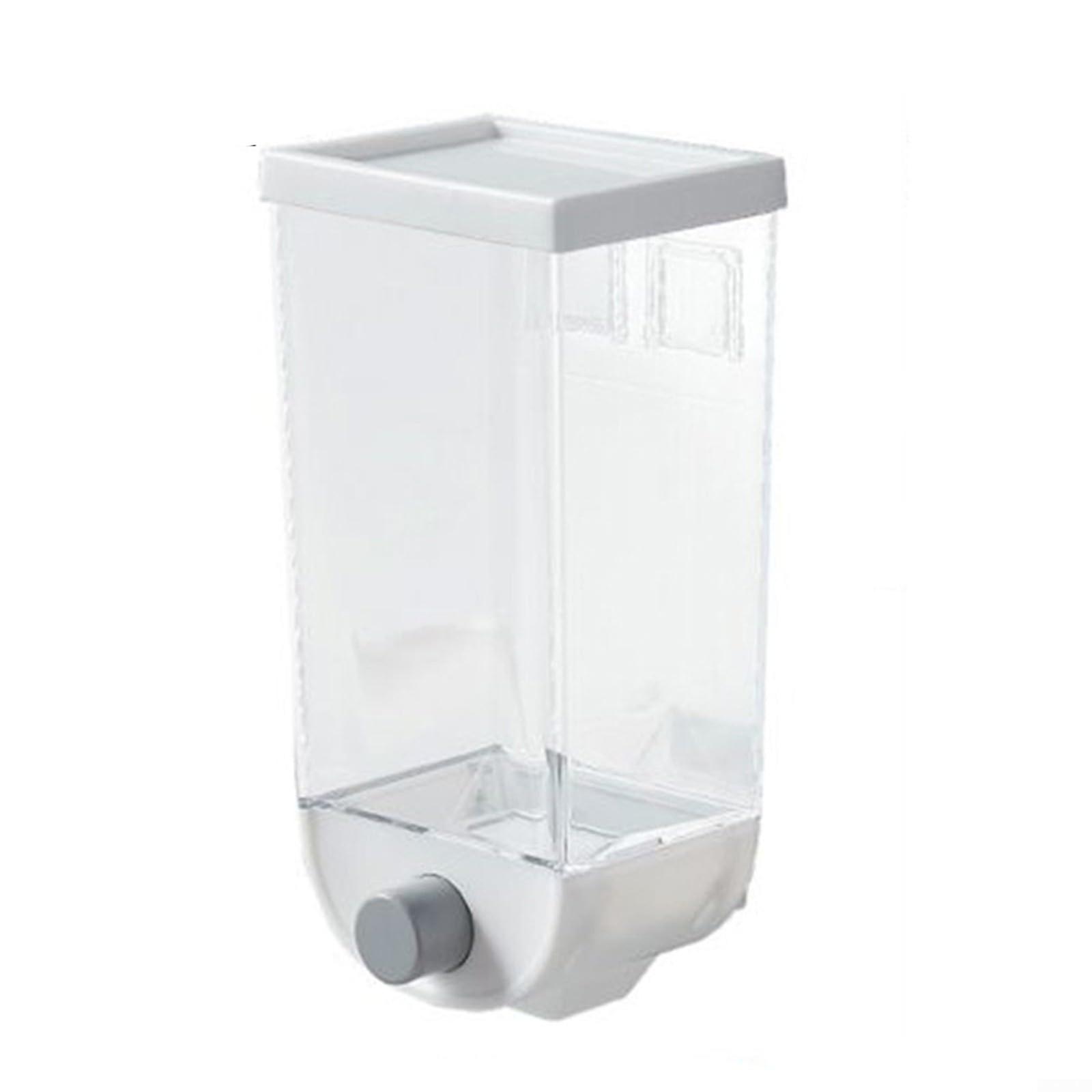 Oatmeal Dispenser Jar 1.5L White, Easy Use Transparent Design for Storing Dry Goods, Kitchen Storage Solution