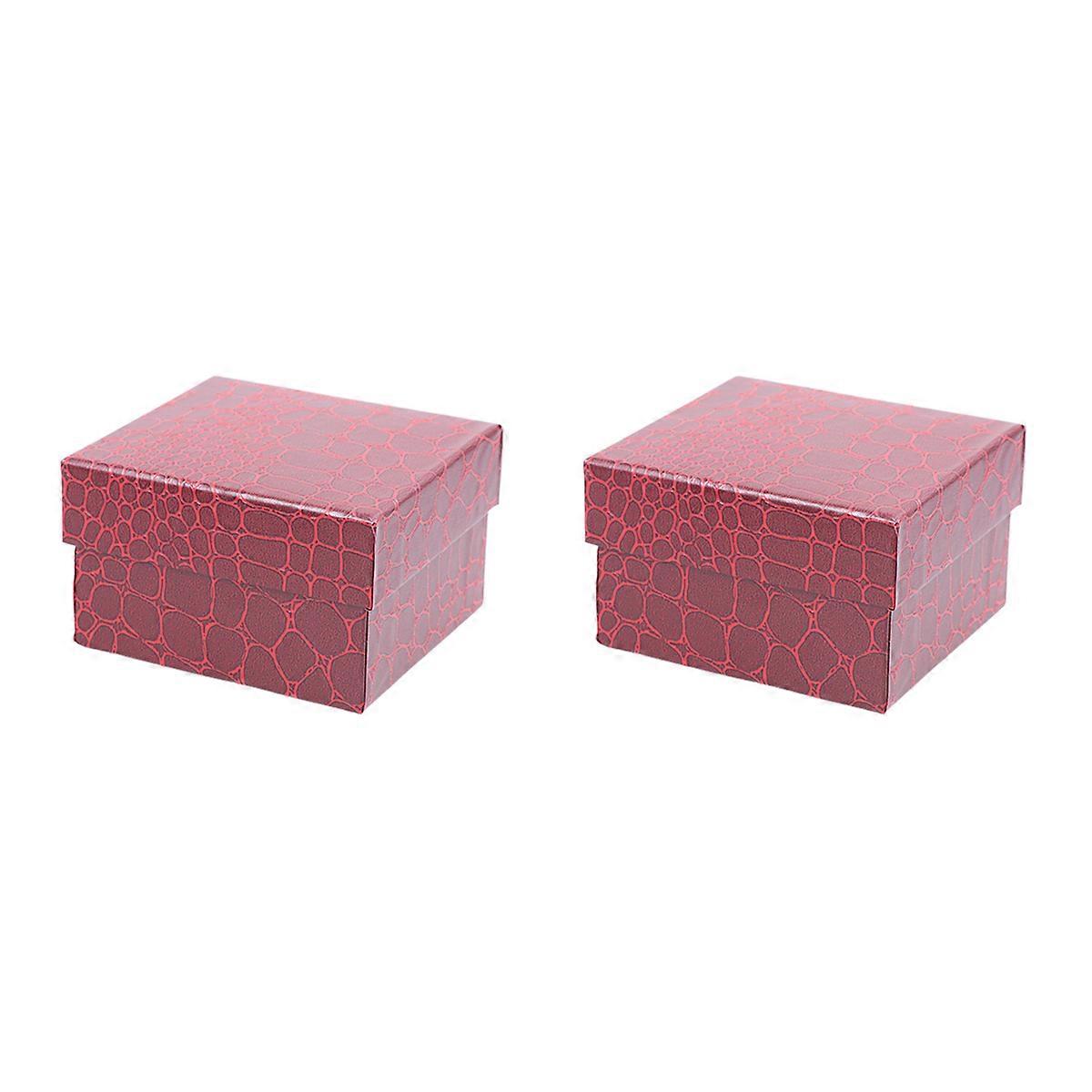 Watch Box PU Watch Display Box for Storage 2Pcs Red Case