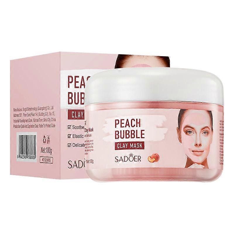 Bubbles Cleansing Mud - Bubble Clay Mask | Moisturizing and Hydrating Facial Masks for Removal, Deep Cleansing Pores, Brighten Skin Tone | Peach