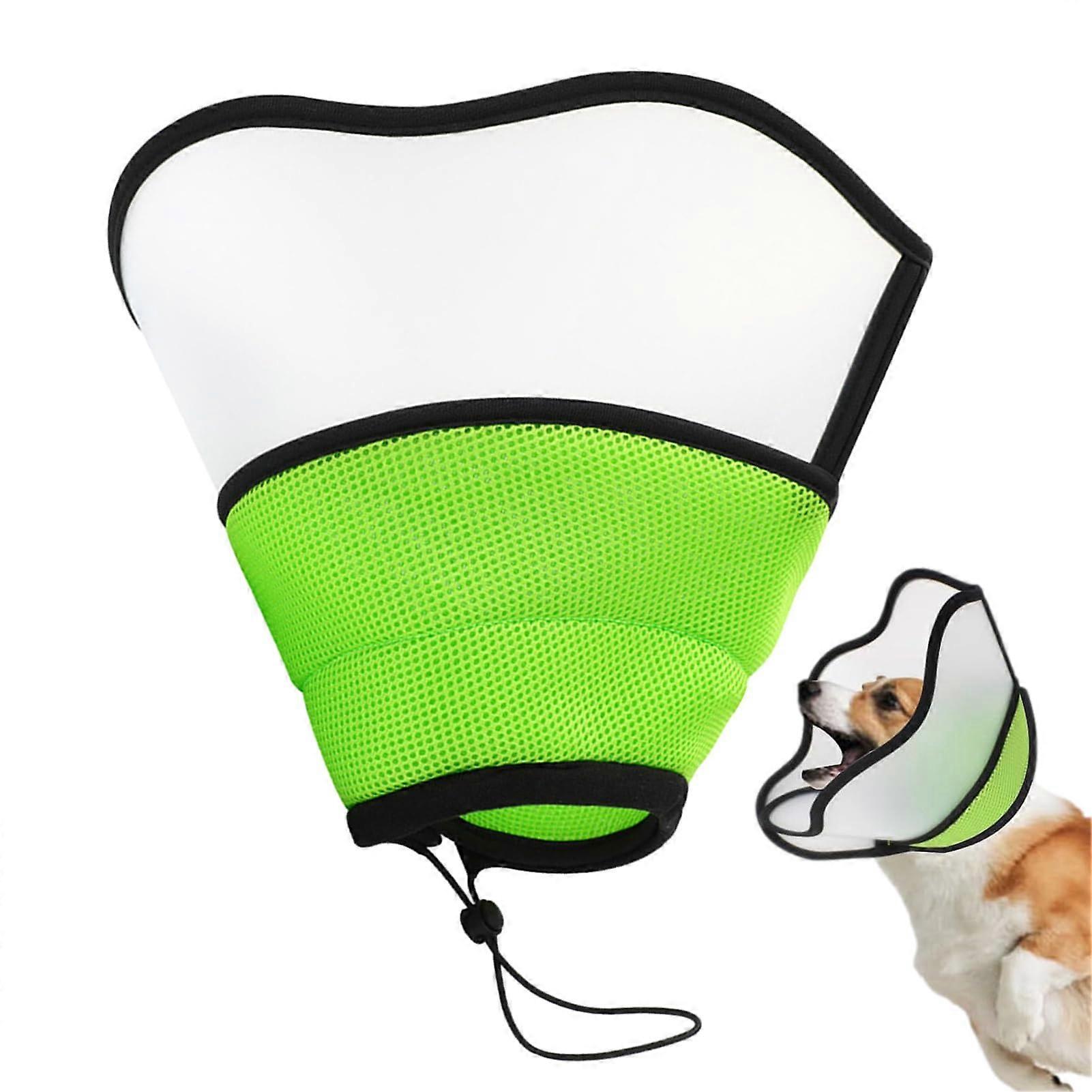 Dog Protective Collar Recovery Elizabethan Collar for Cats Soft Dog Cone for Dogs, Recovery Dog Cone for Small and Medium Dogs Bright Green L