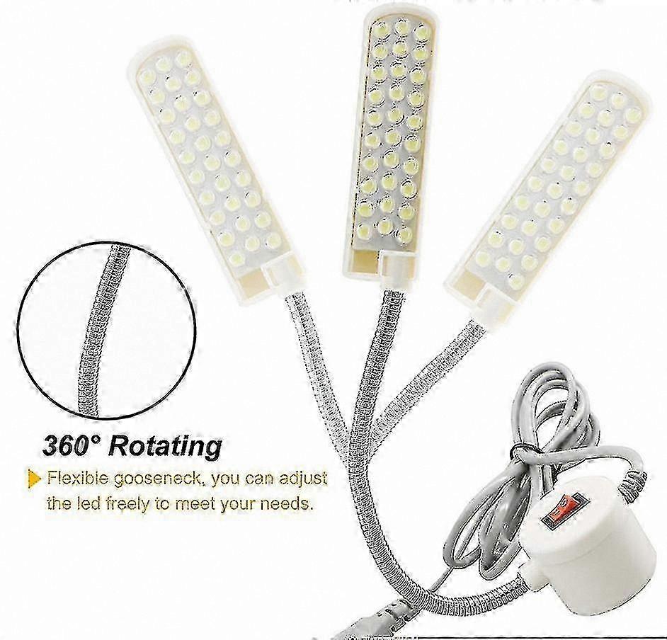 Flexible LED Work Lamp for Sewing, Crafting, and Workshop Use with Magnetic Base and Adjustable Brightness