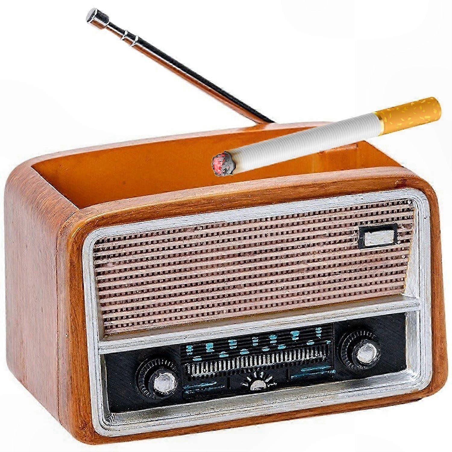 Modern Decorative Ashtray, Creative Radio Design, Stylish Addition for Contemporary Spaces