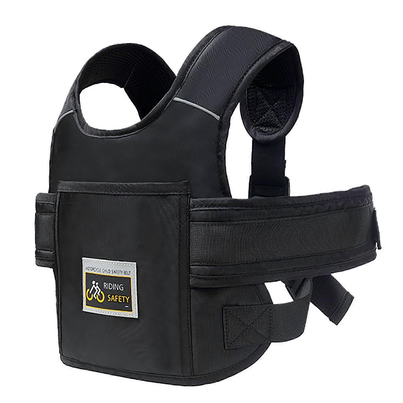 Children's Motorcycle Safety Belt with Reflective Material, Adjustable Size, Durable Fabric, Compatible with Kids' Motorbikes