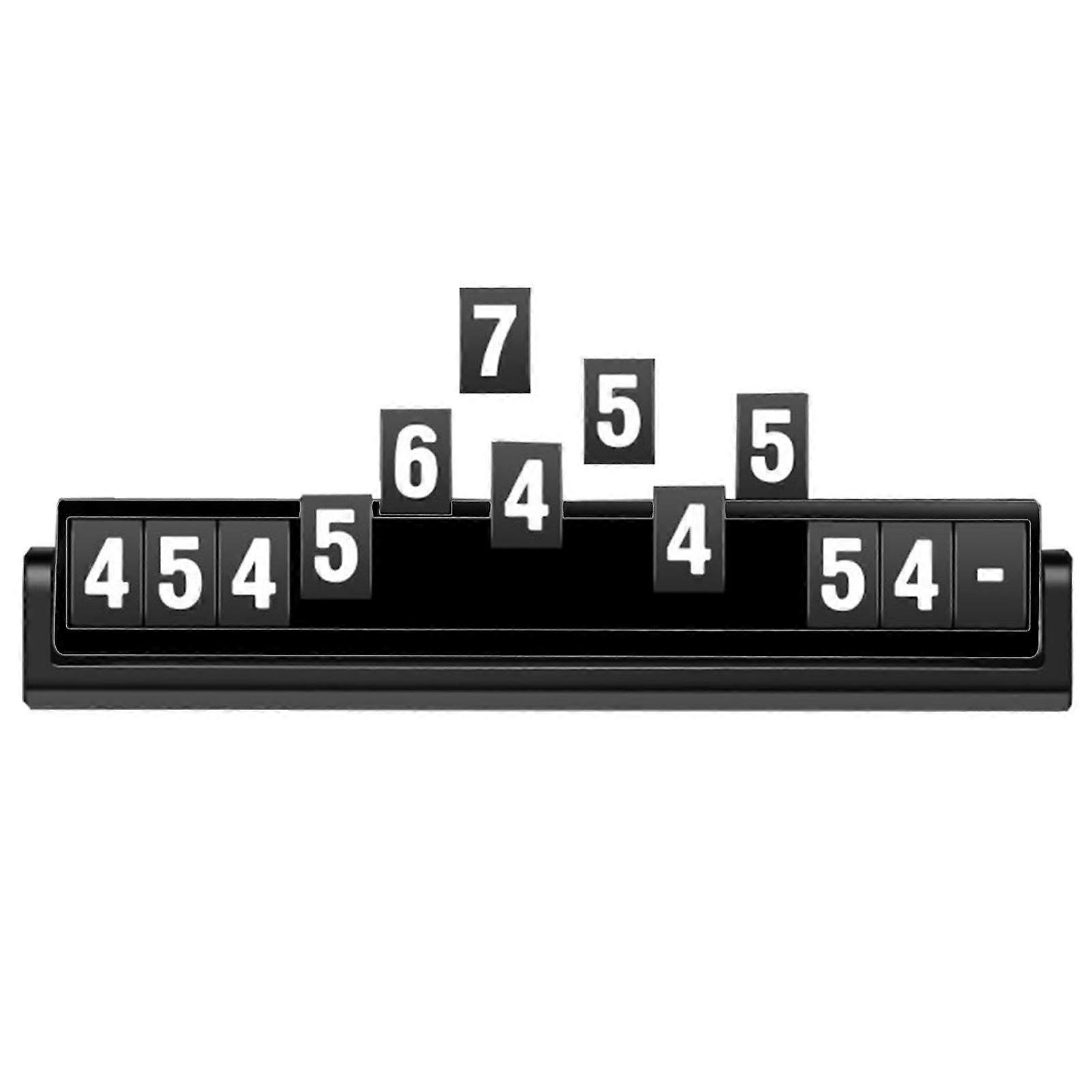 Temporary Parking Phone Number Plate  Illuminated Dashboard Ornament (Black)