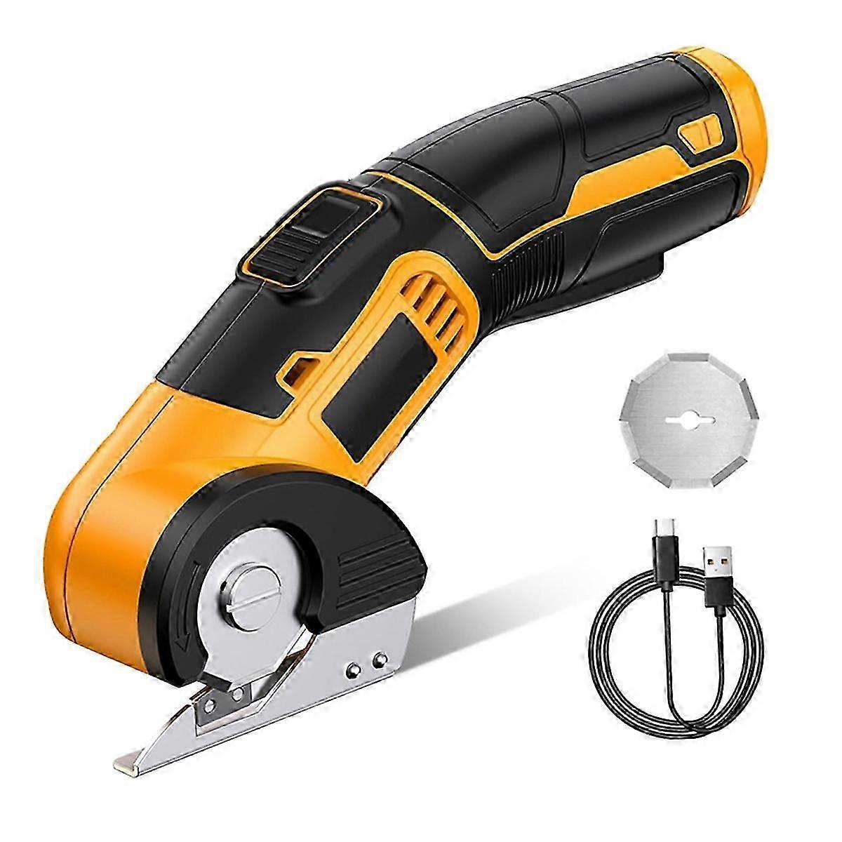 Cordless Electric Scissors - Rotary Knife for Fabric, Carpet, Cardboard, Leather, Paper and Plastic