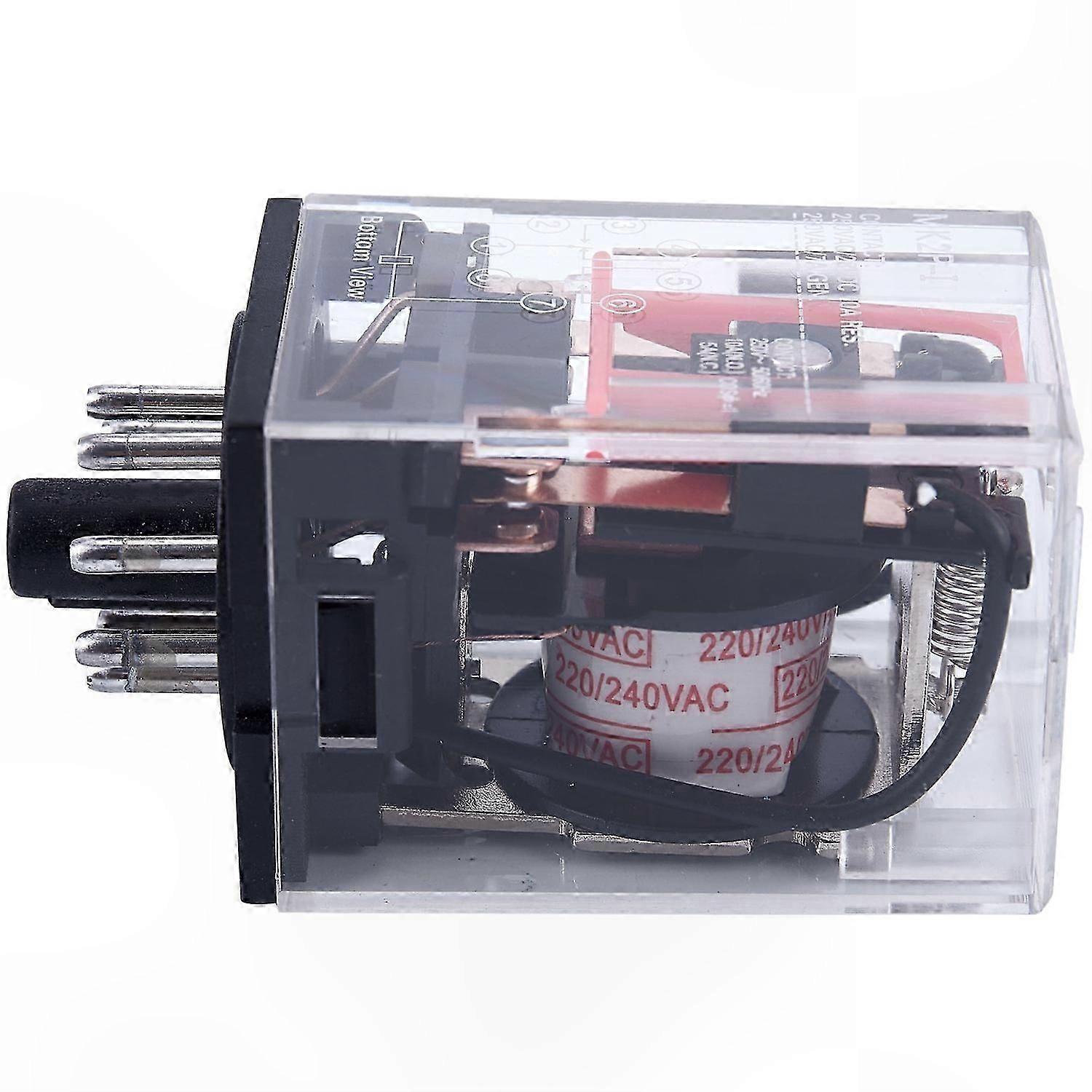 8-Pin DPDT PCB Power Relay with 2NO 2NC Contacts for AC 220V/230V Coil Voltage Applications