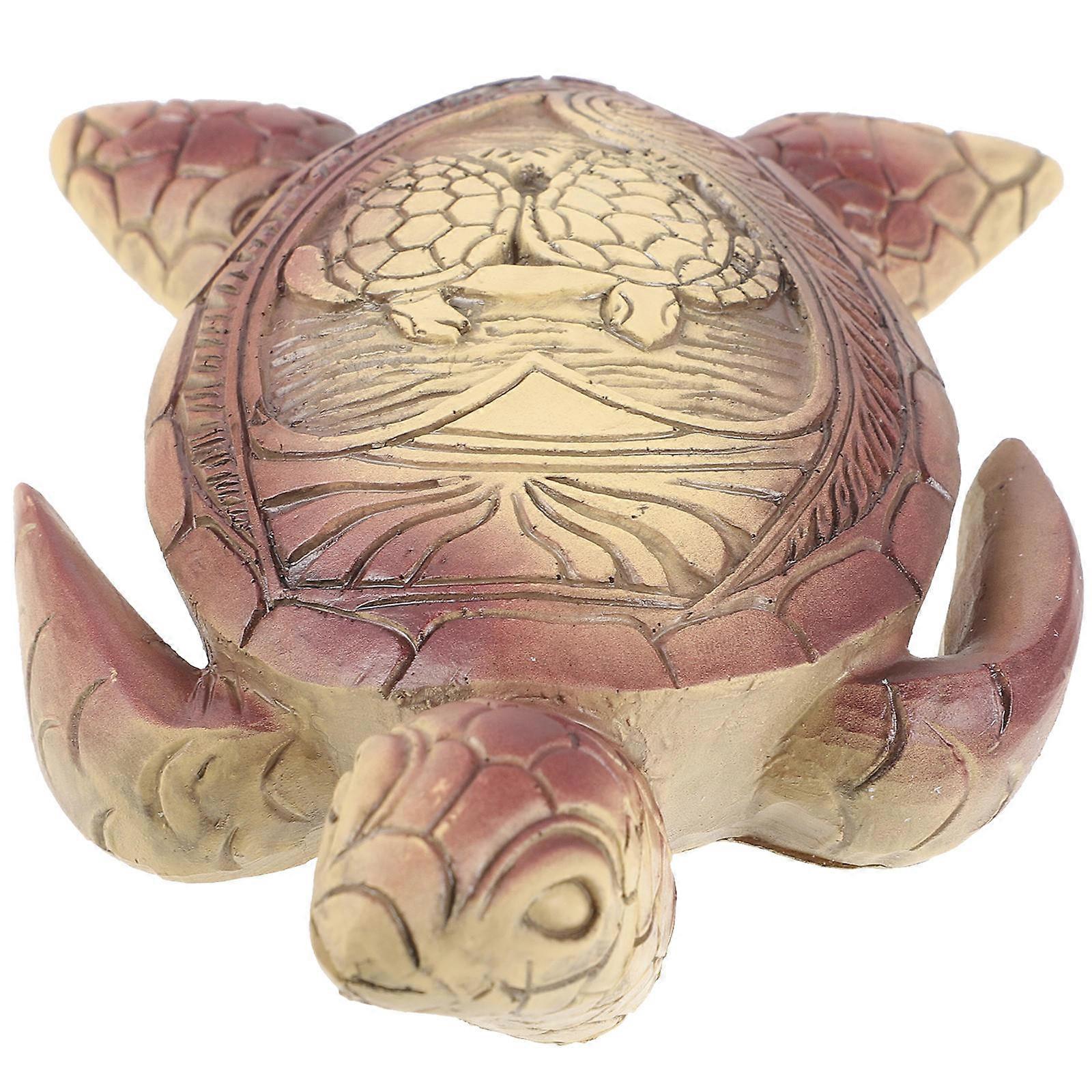 Resin Turtle Craft Tortoise Model Home Garden Patio Multi Color Resin Decoration for 1Set