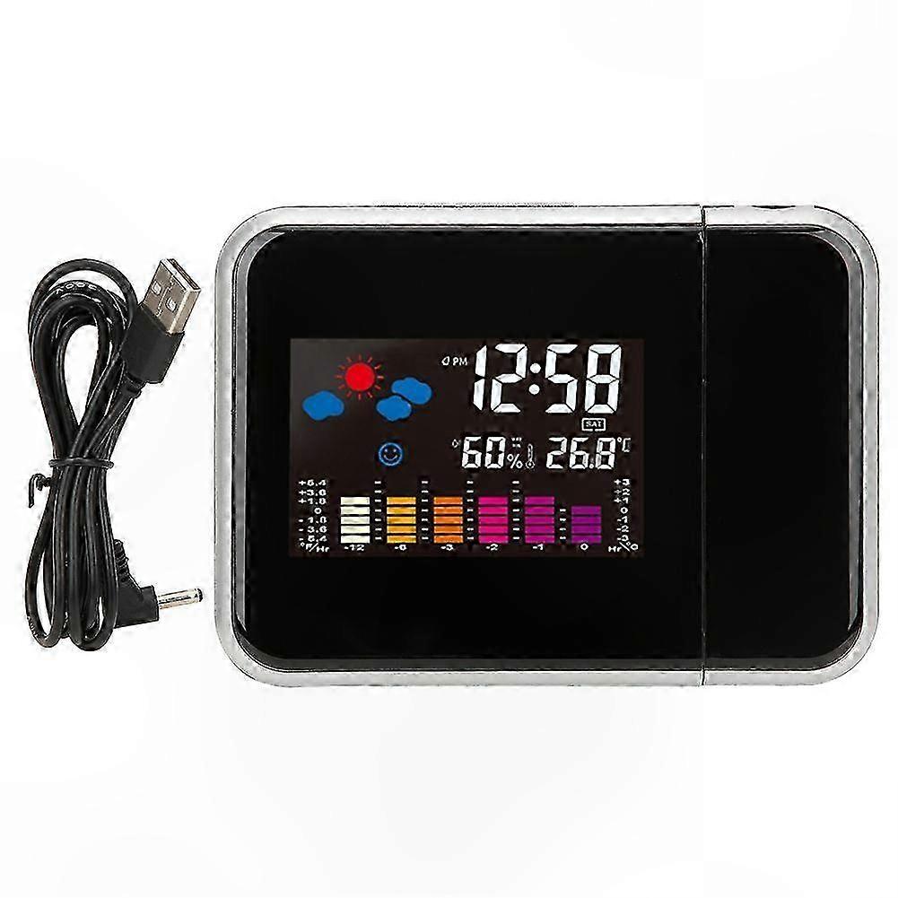 Multifunction LCD Color Display Projection Alarm Clock with Weather Feature