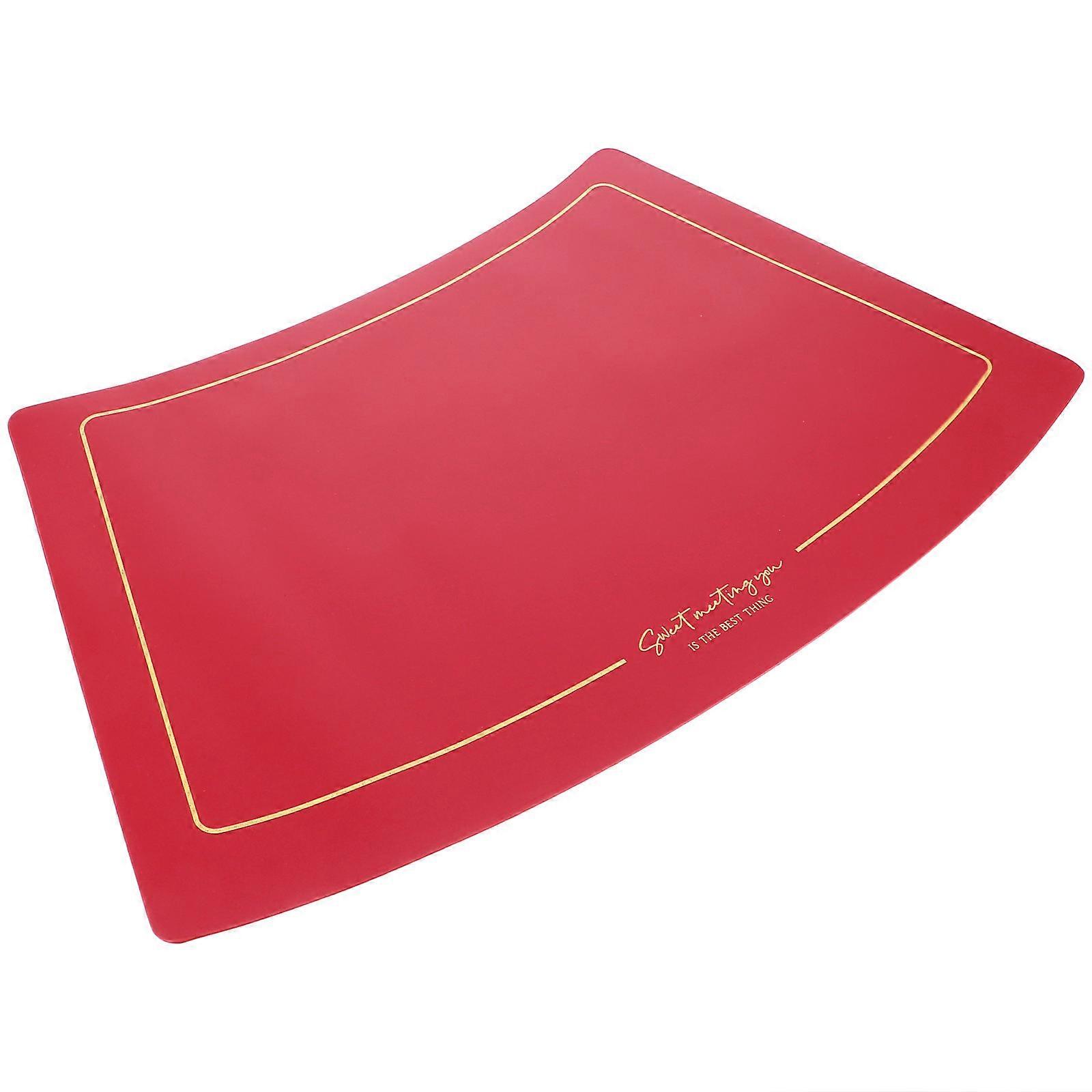 Placemat for Table Use with Heat Insulation and Non Slip Function Red Waterproof Easy to Clean 1pc