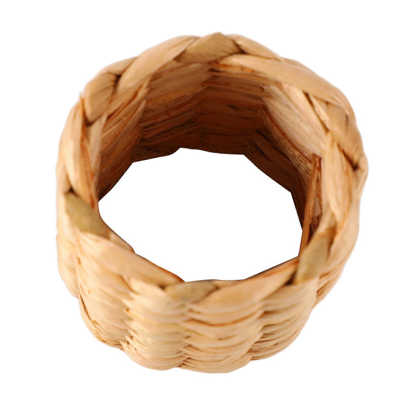 GPB 6Pcs Woven Napkin Ring Retro Rustic Style Strong Durable Light Small Napkin Holders for Party Wedding Ceremony