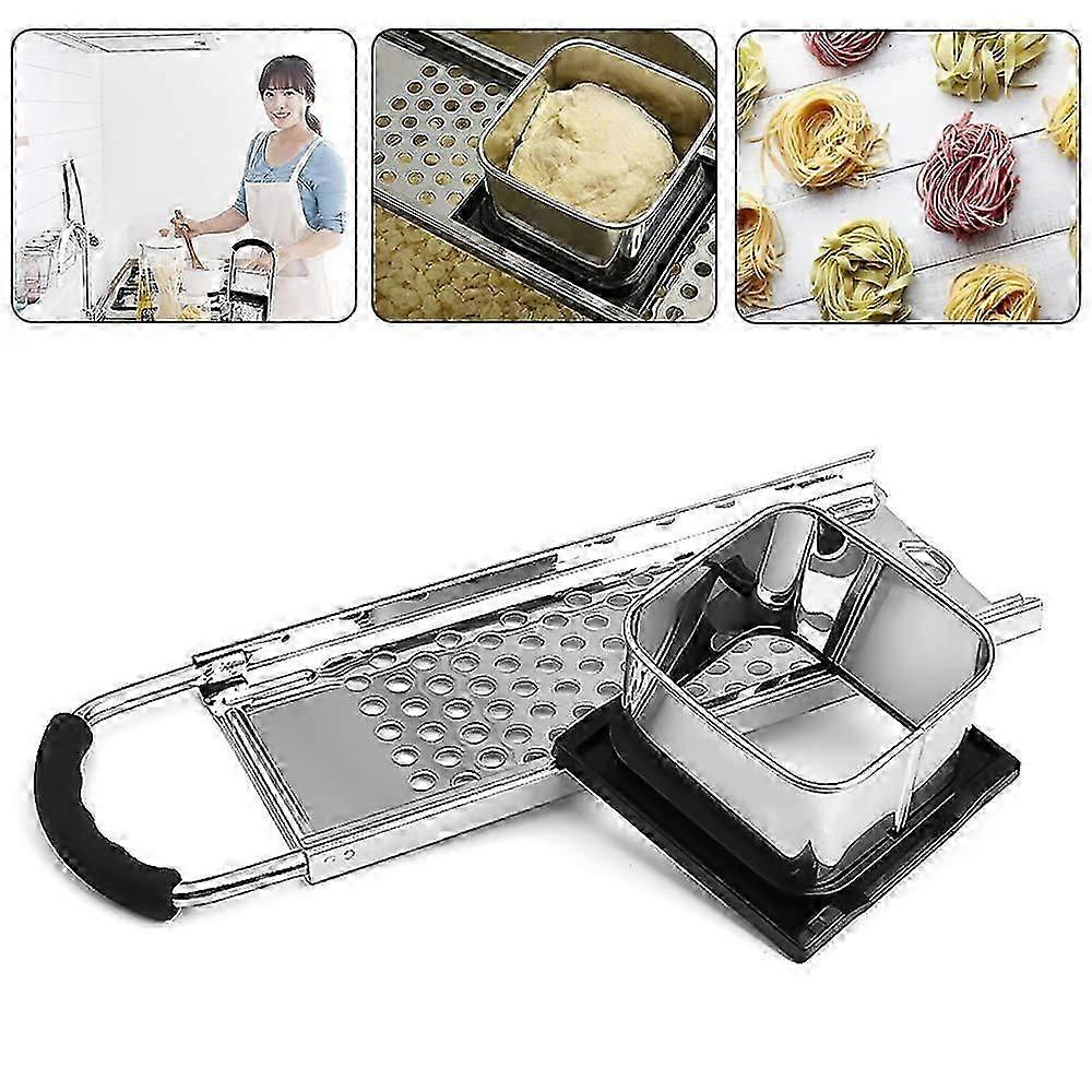 Stainless Steel Sptzle Slicer with Dough Slider, Noodle Grater, Noodle Sieve, Sptzle Press with Dough Card