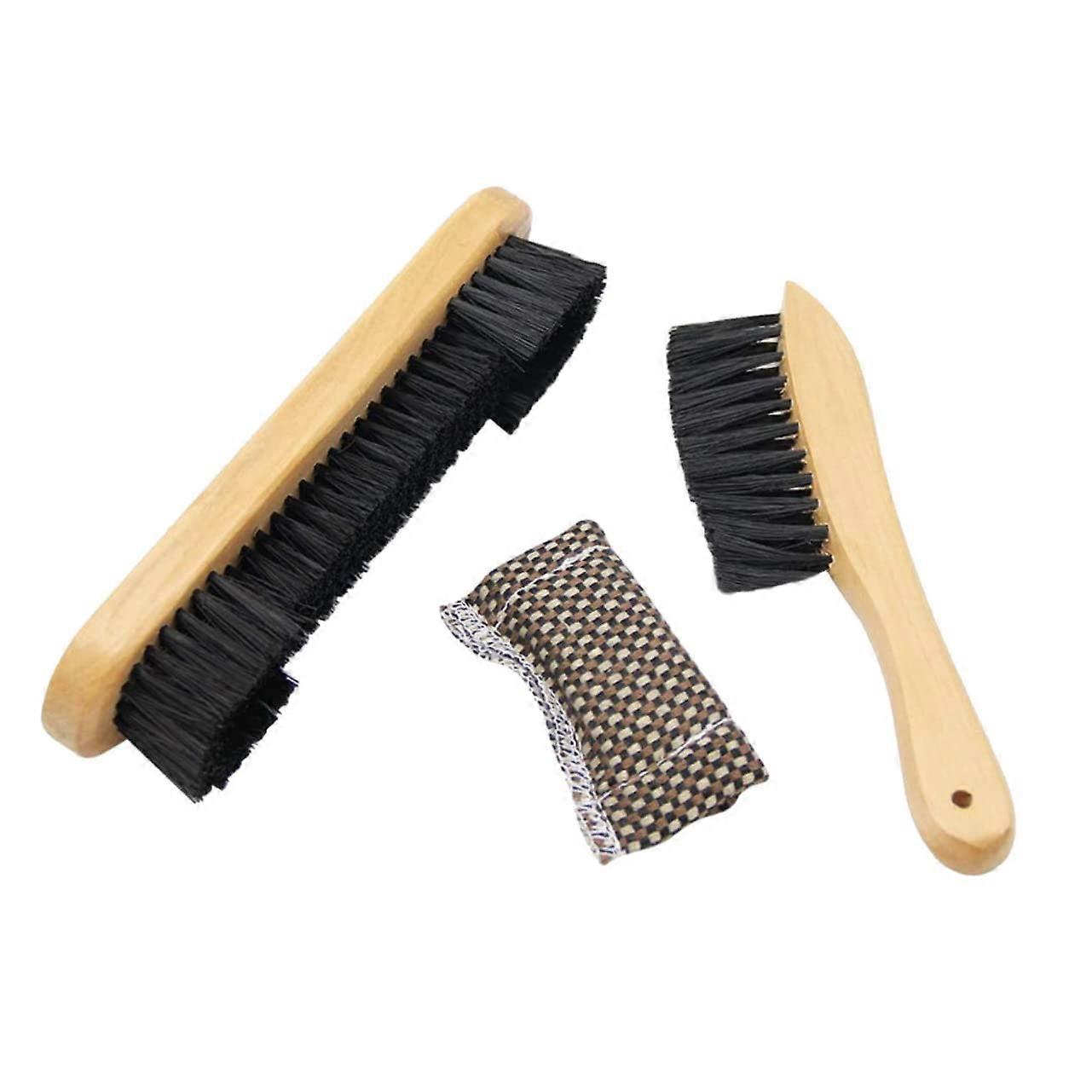 3pcs Billiard Table Brush Set Wooden Handle Pool Table Cleaning Tools Wipe Cloth for Snooker and Pool Accessories