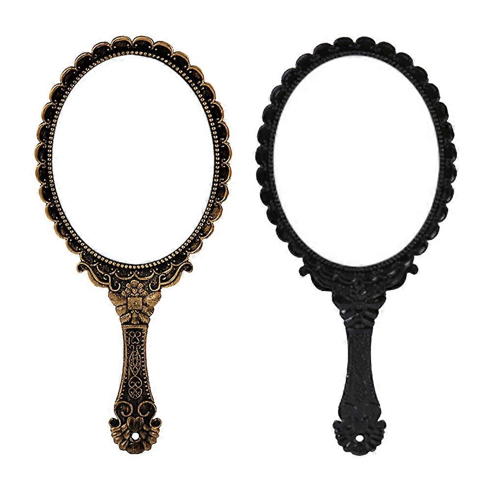 Mirror Travel Oval Shape for Cosmetic Use Assorted Color 2Pack