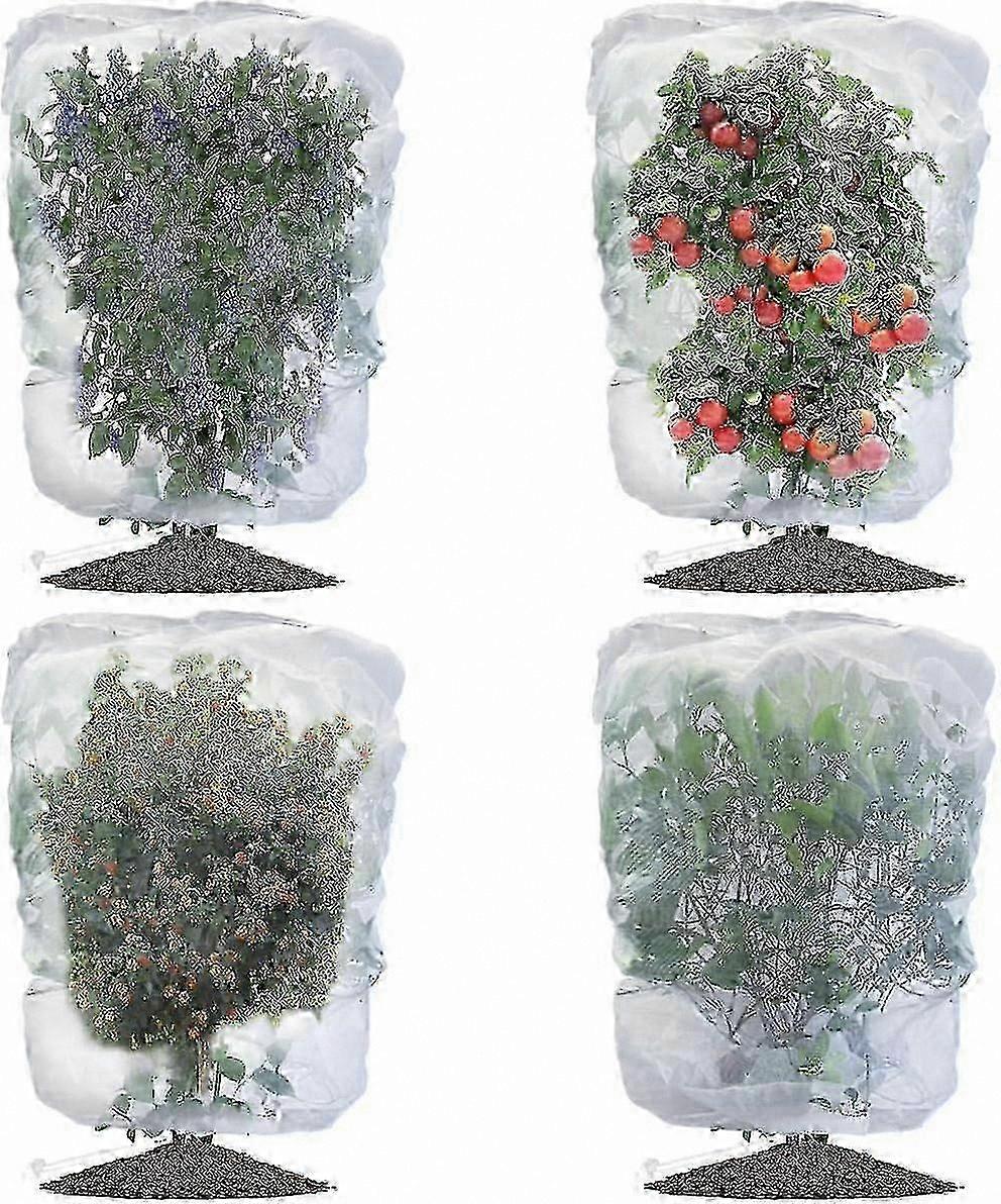 4-Pack Garden Netting with Drawstring for Pest Control and Plant Protection