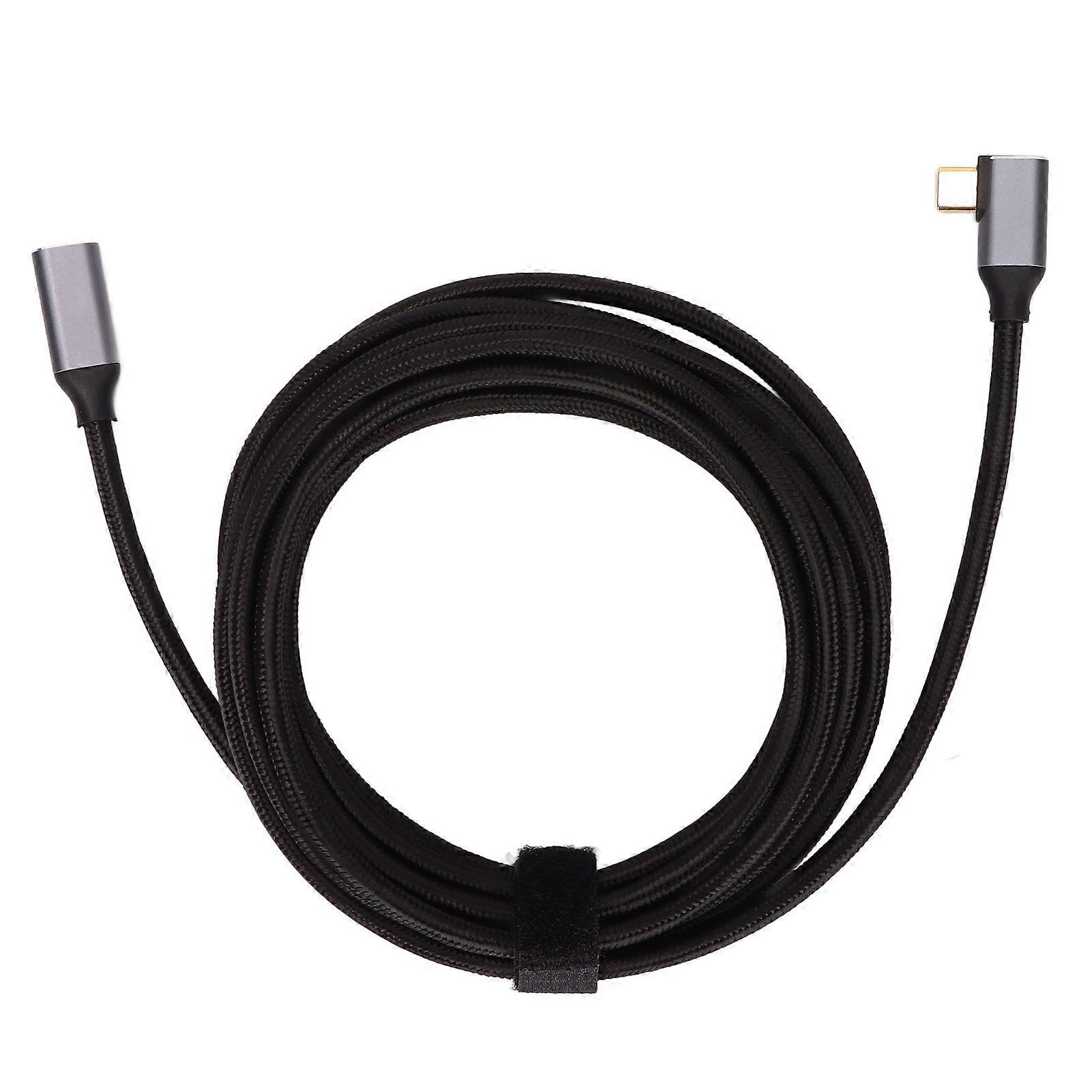 Type C Extension Cord 300cm 4K Resolution 10Gbps Right Angle Cable for Phones Tablets