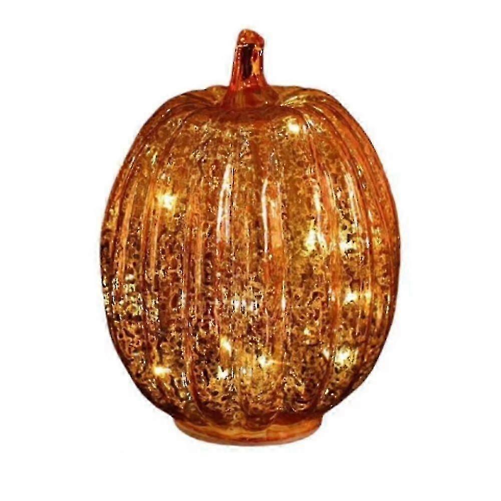 Twinkle LED Light Pumpkins, Timer Lighted Sparkling Starry Night Glass Pumpkins