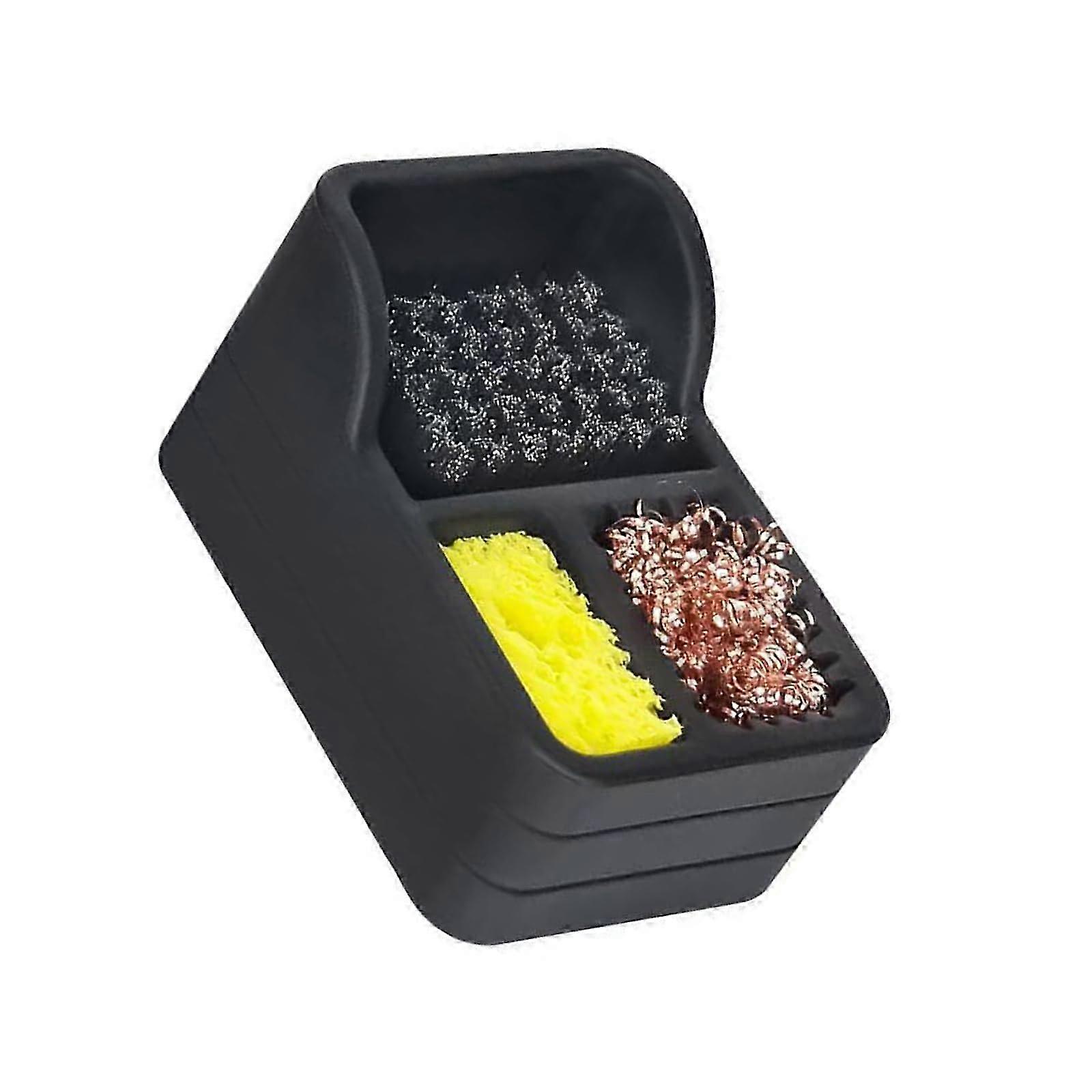 Black Soldering Tip Cleaner and Waste Storage Box - Efficient Tool for Electronics and Welding