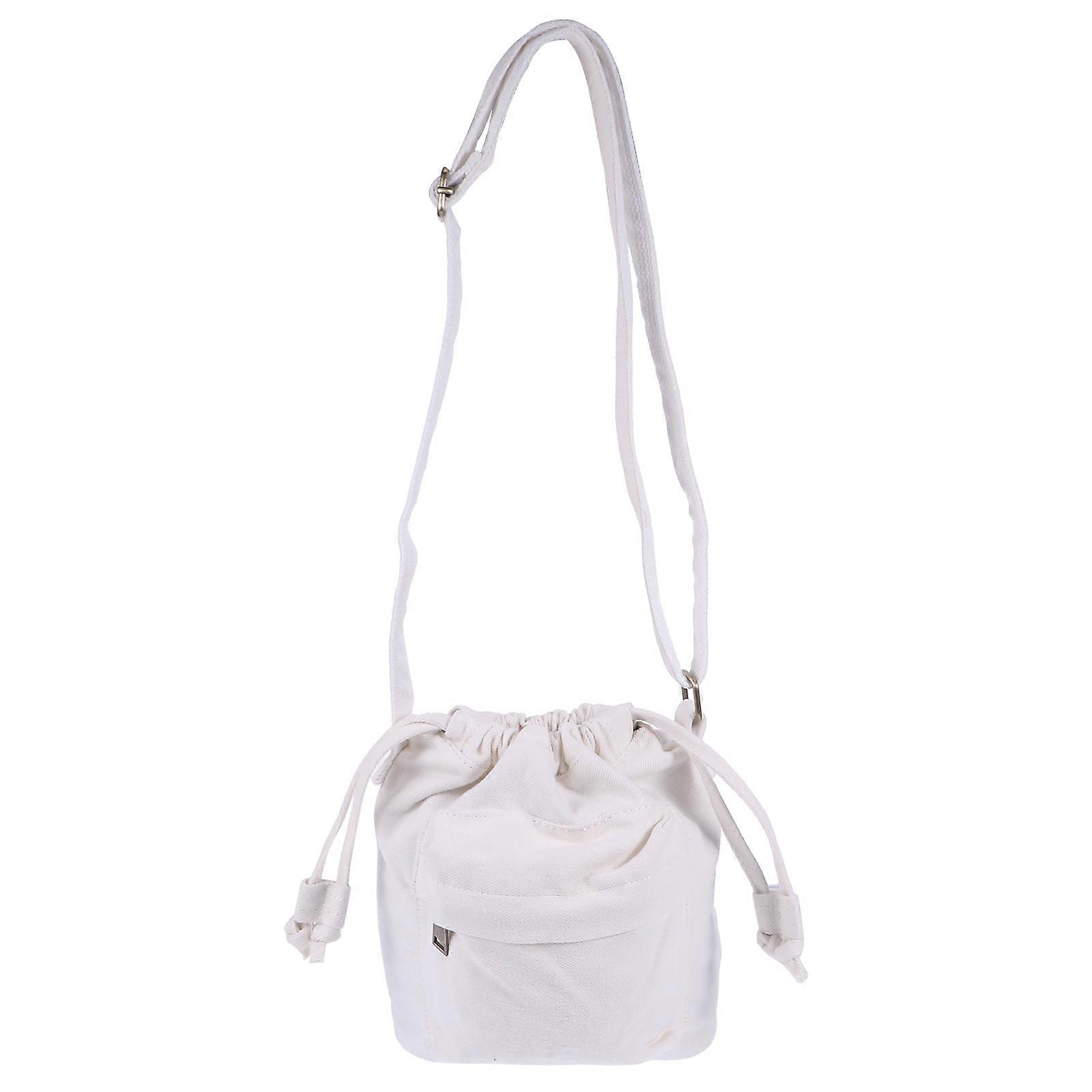 Ladies Drawstring Bucket Bag Canvas Style Designed For Hiking And Beach Outings Dimensions 19X11CM 1Pcs