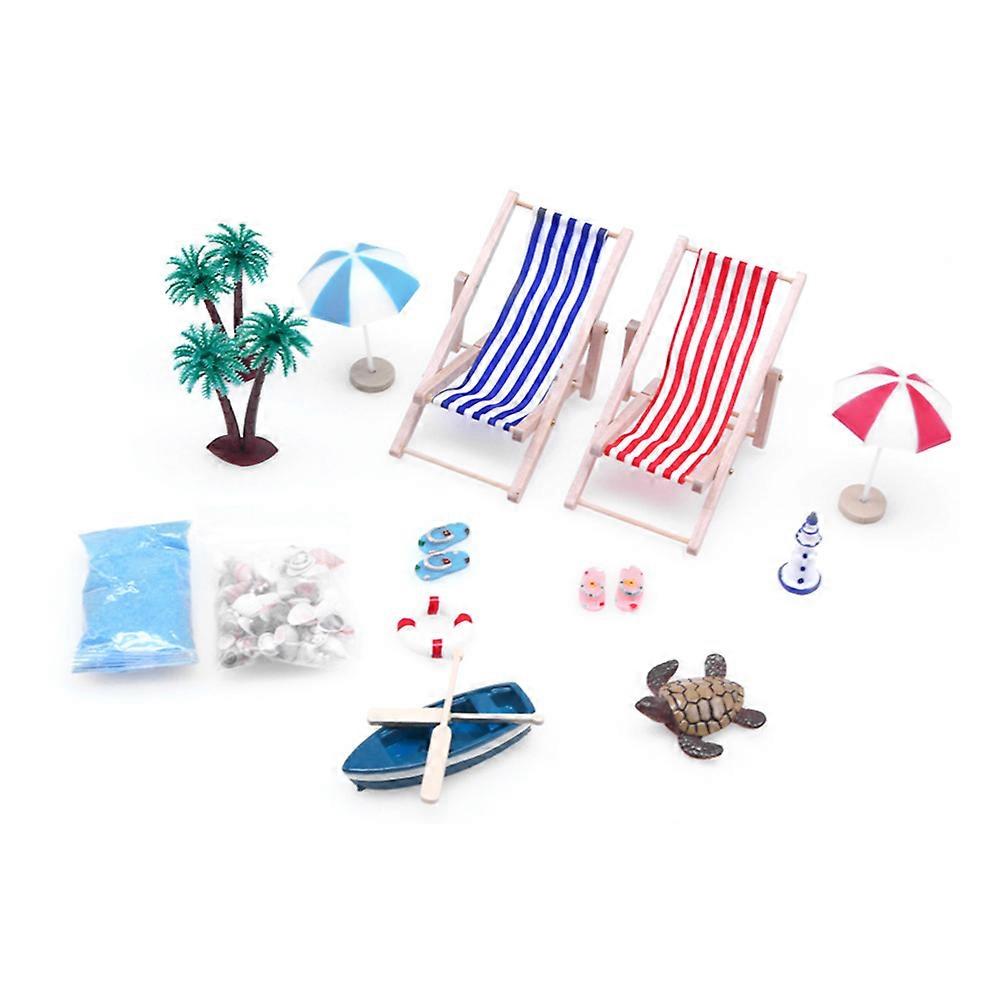 Beach Style Miniature Ornament for Decoration Made of Plastic Wood and Cloth Assorted Color