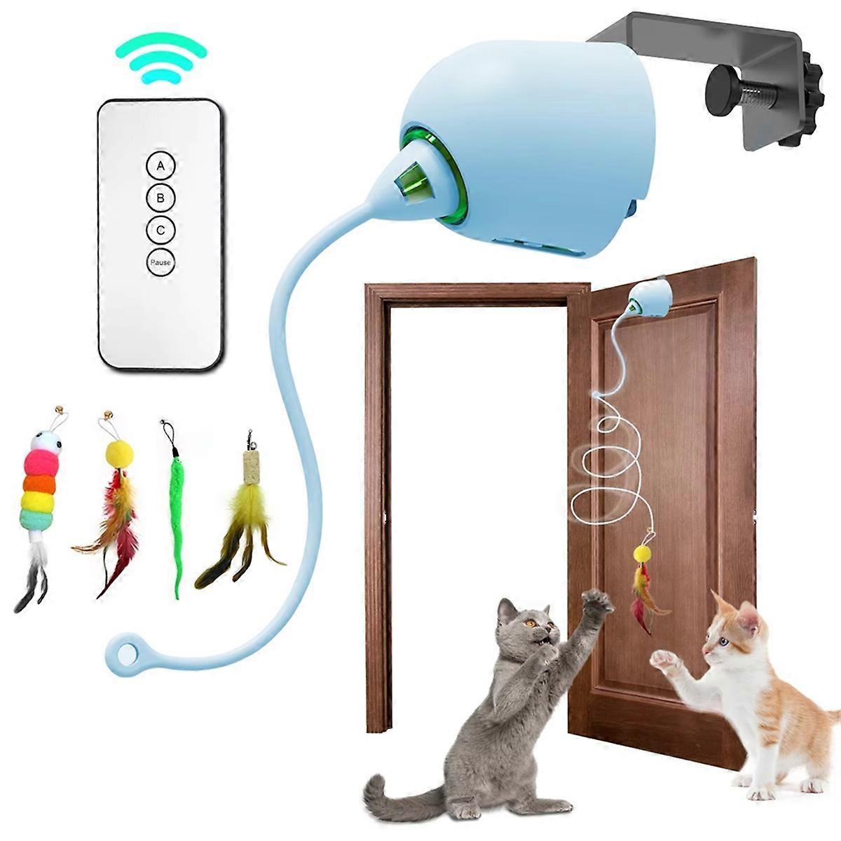 Interactive Cat Toys Hanging Electric Cat Toys for Indoor Cats blue