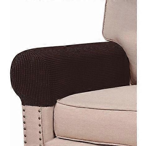 Elastic Armrest Covers, 2 Pieces Sofa Armrest Covers with Velcro, Stretch Sofa Arm Caps, Armrest Protectors, Backrest Throw for Couch Armchair Arm Th