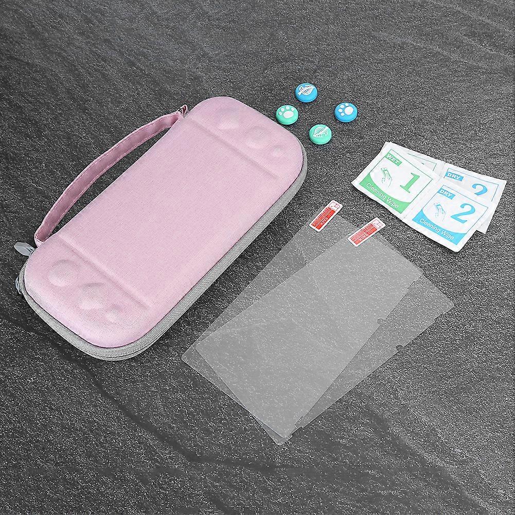 Portable Protective Case for Switch/Lite Console Pink Snowflake Cloth
