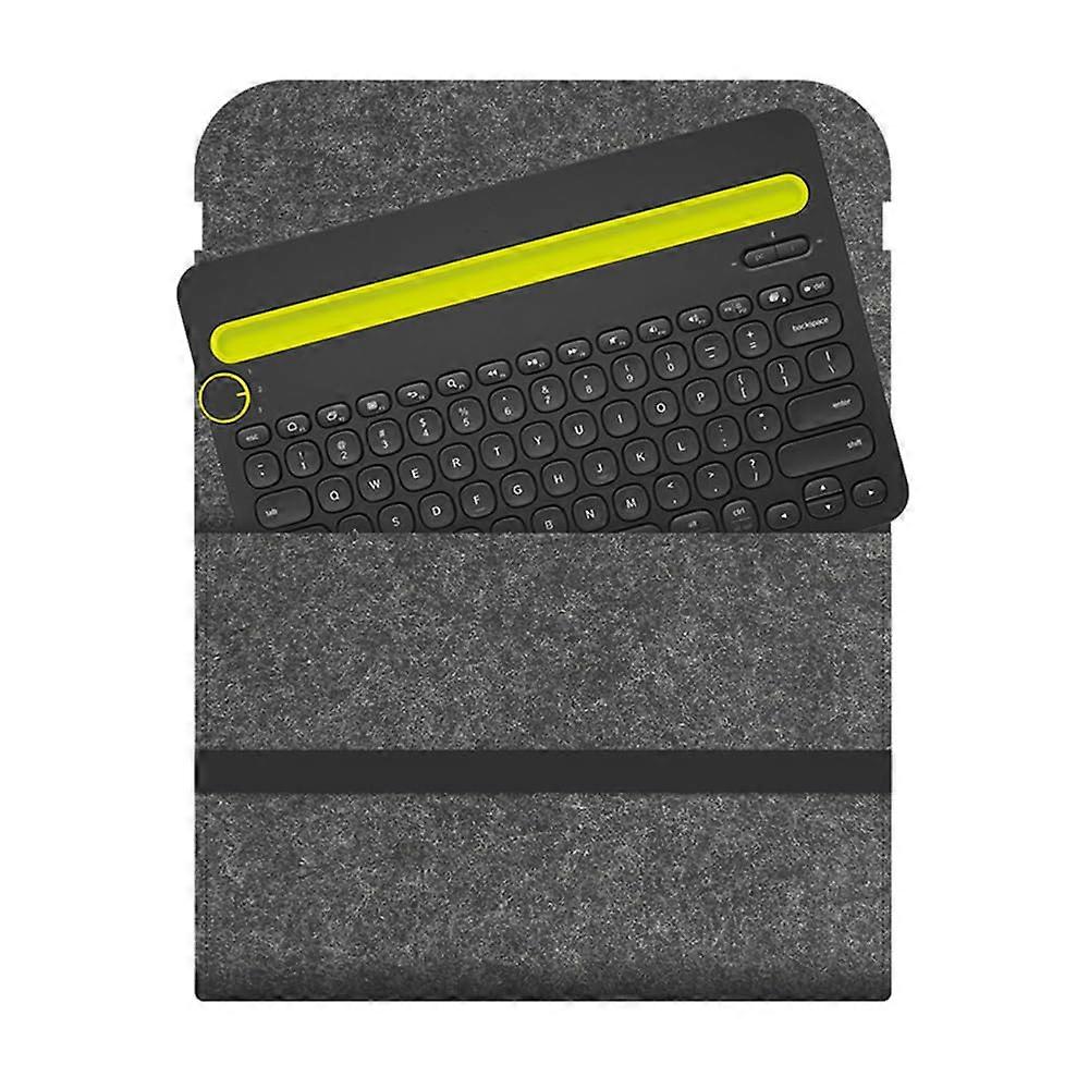 Protective Storage Bag for Logitech K480 Wireless Keyboard, Dark Gray Felt Travel Case, Anti-Shock Dustproof Organizer