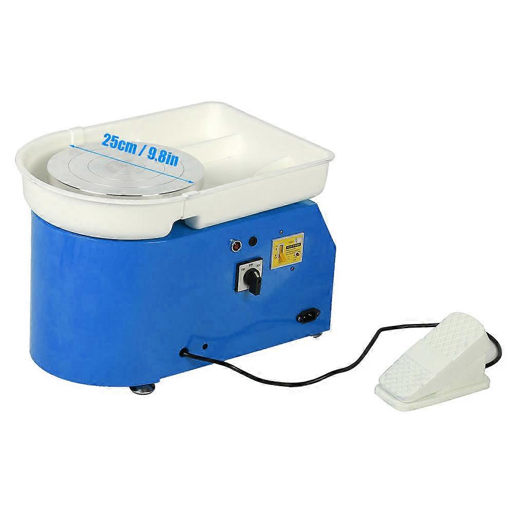 350W Electric Pottery Wheel Ceramic Machine 25cm Table Blue