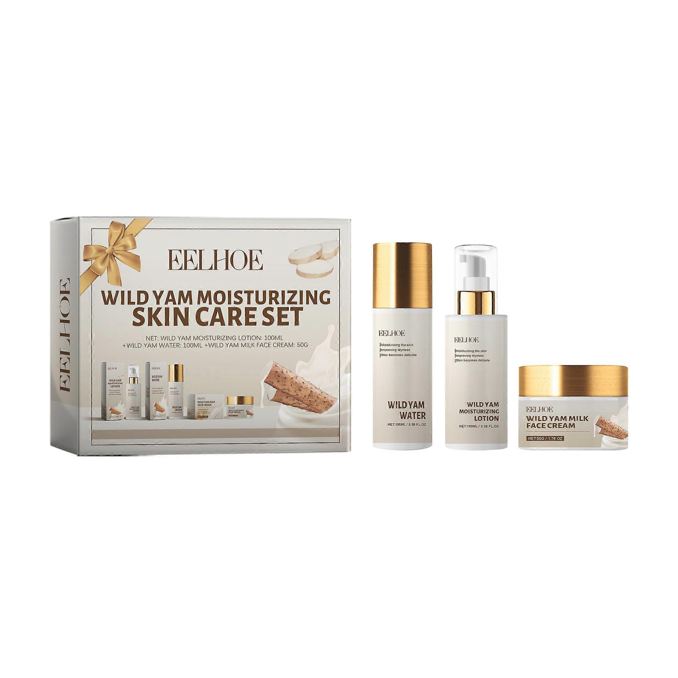 Wild Yam Moisturizing Skin Care Set, Hydrating And Moisturizing Skin Care Cream Lotion Refreshing And Non-Greasy